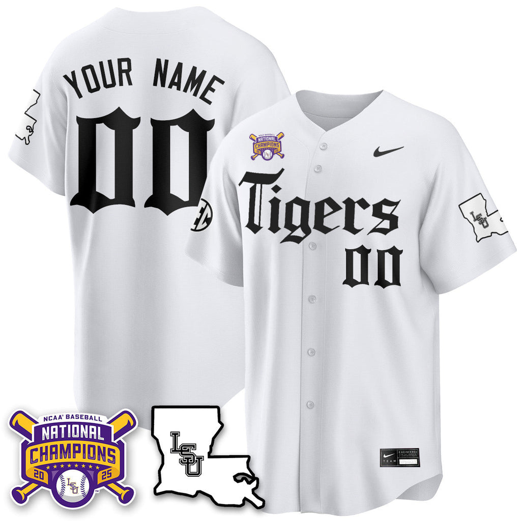 LSU 2025 World Series Champions 'Gothic Geaux Edition' Jersey - Stitched