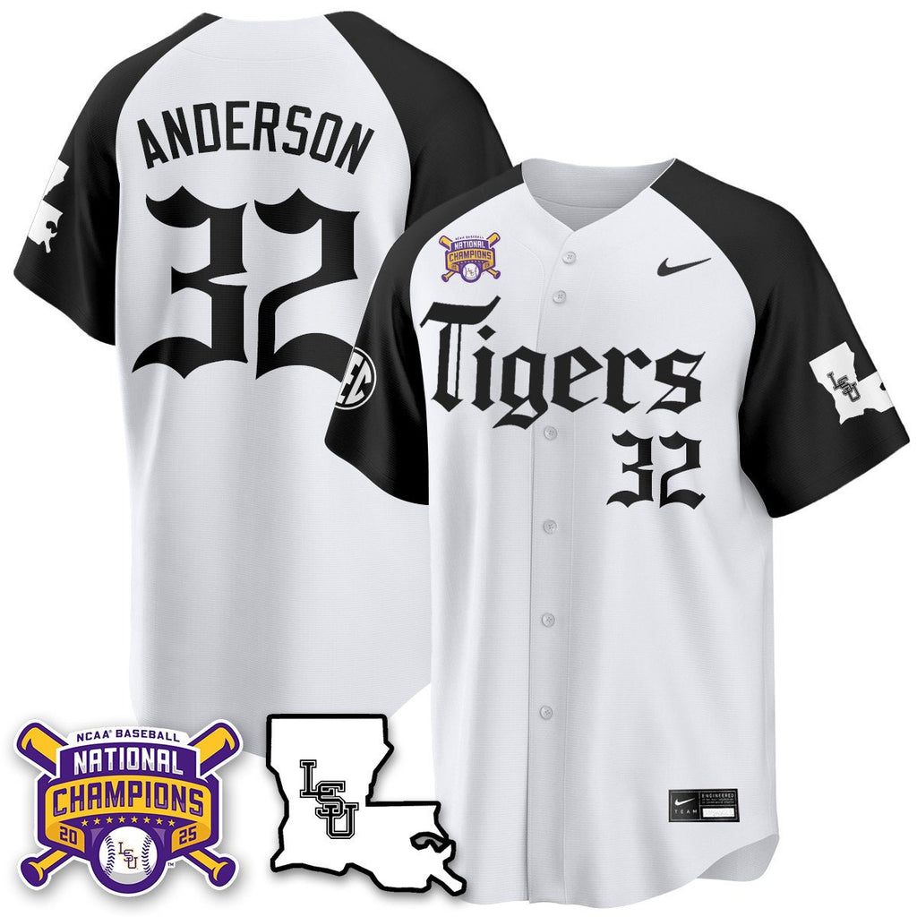 LSU 2025 World Series Champions 'Gothic Geaux Edition' Jersey - Stitched