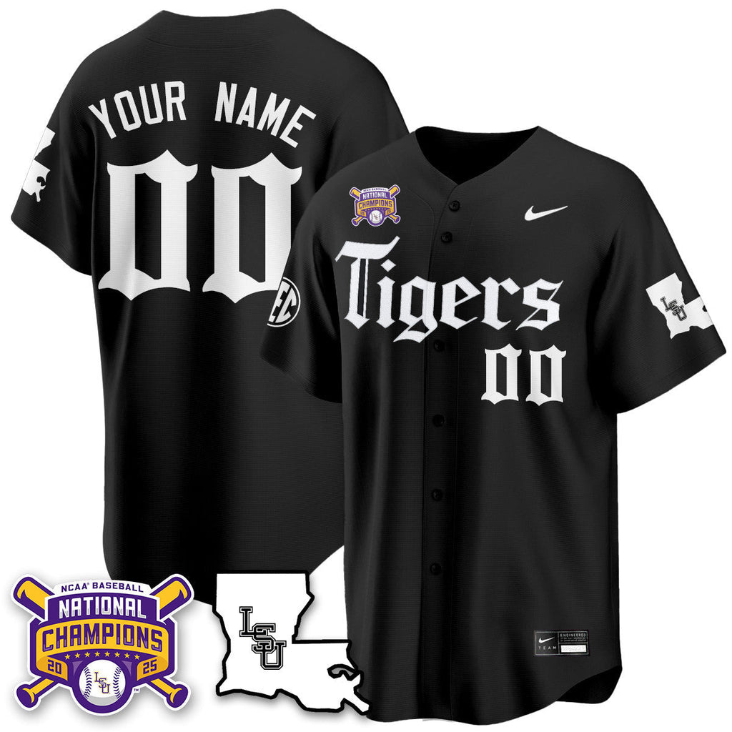 LSU 2025 World Series Champions 'Gothic Geaux Edition' Jersey - Stitched