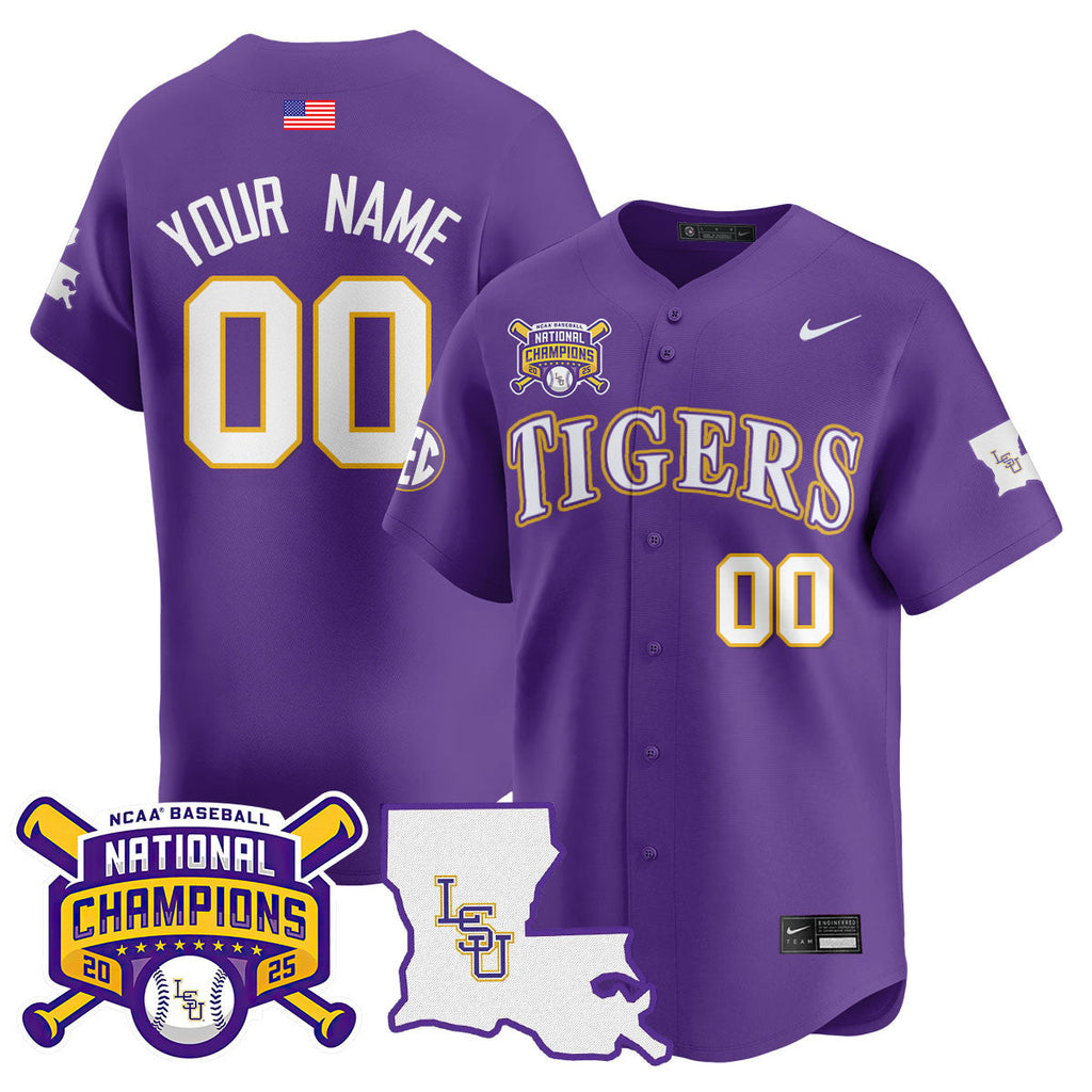 LSU 2025 World Series Champions Limited Jersey - Stitched