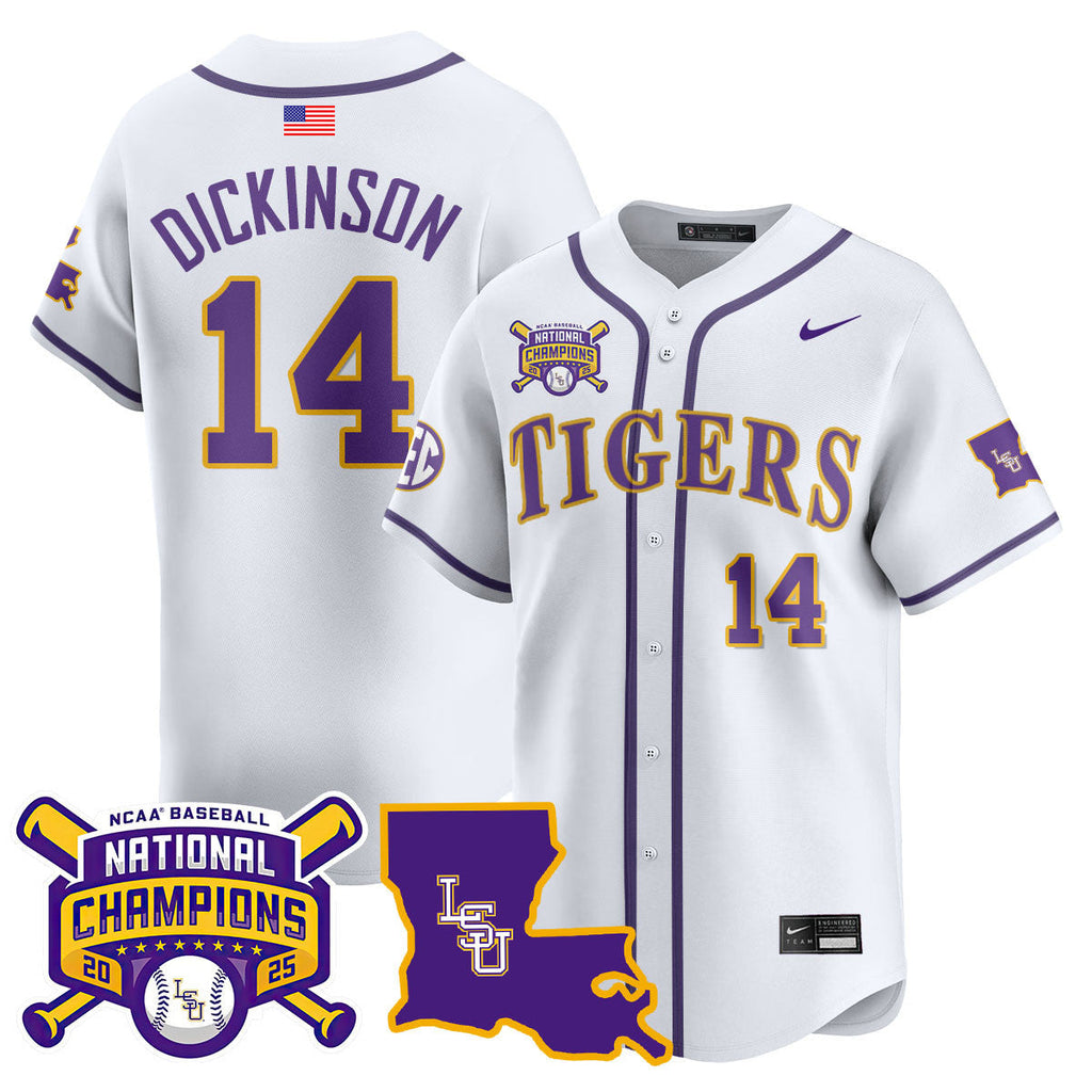 LSU 2025 World Series Champions Limited Jersey - Stitched