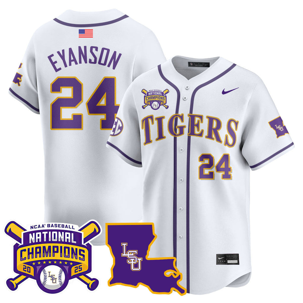 LSU 2025 World Series Champions Limited Jersey - Stitched