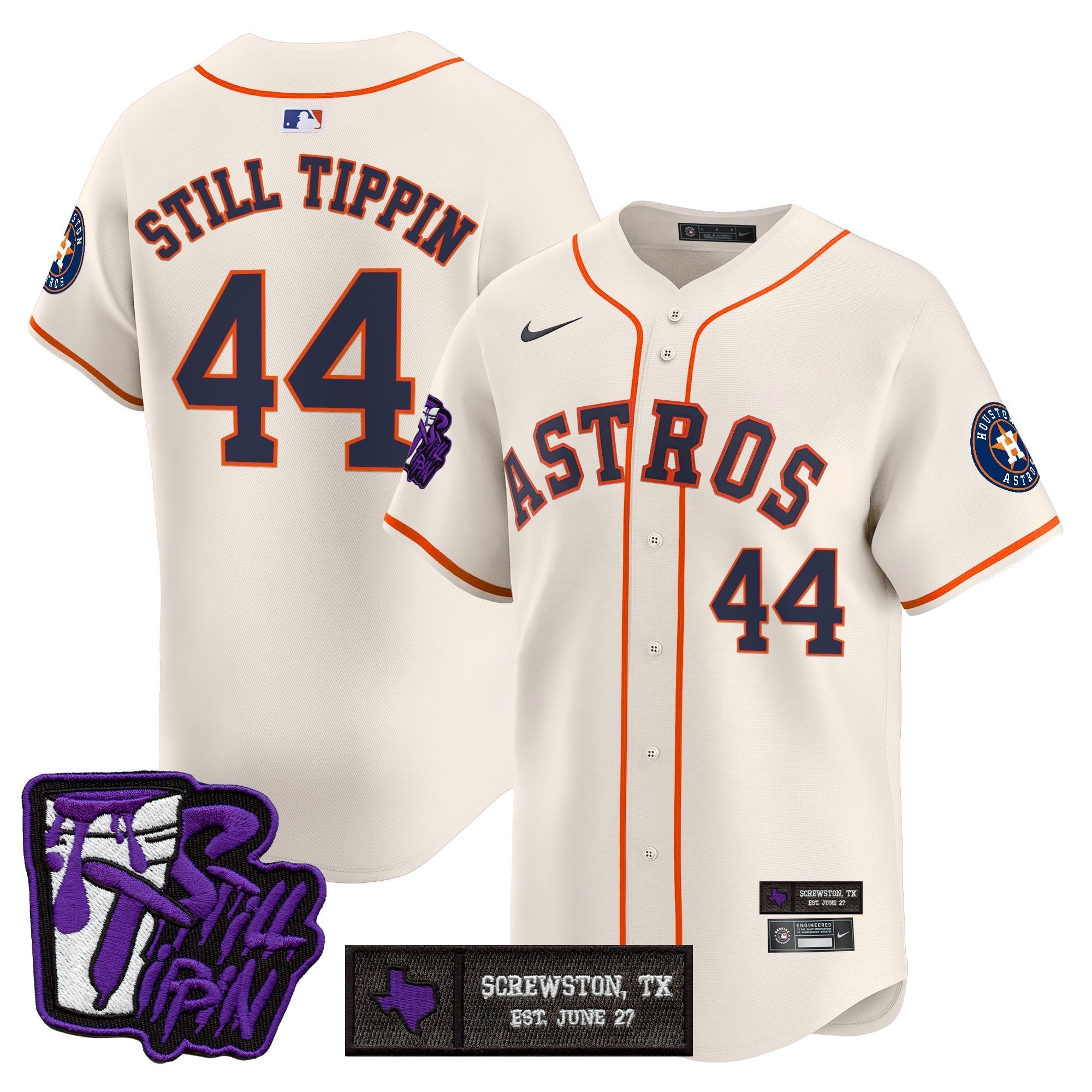 HOU DJ Screw Still Tippin Purple Patch Vapor Premier Limited Jersey - Stitched