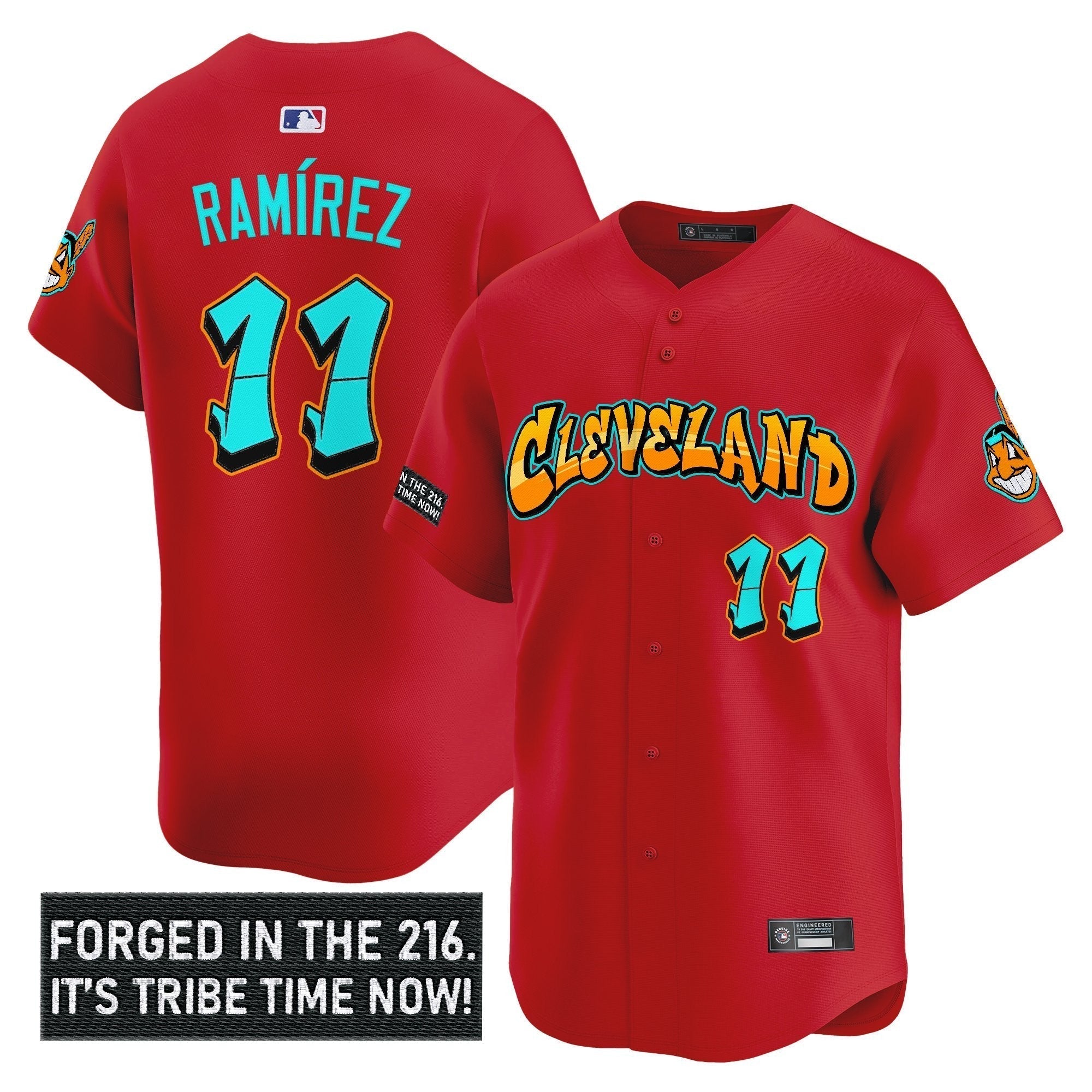 Cleveland Indians 'Graffiti 216 Ink Edition' Vapor Premier Limited Jersey - Stitched