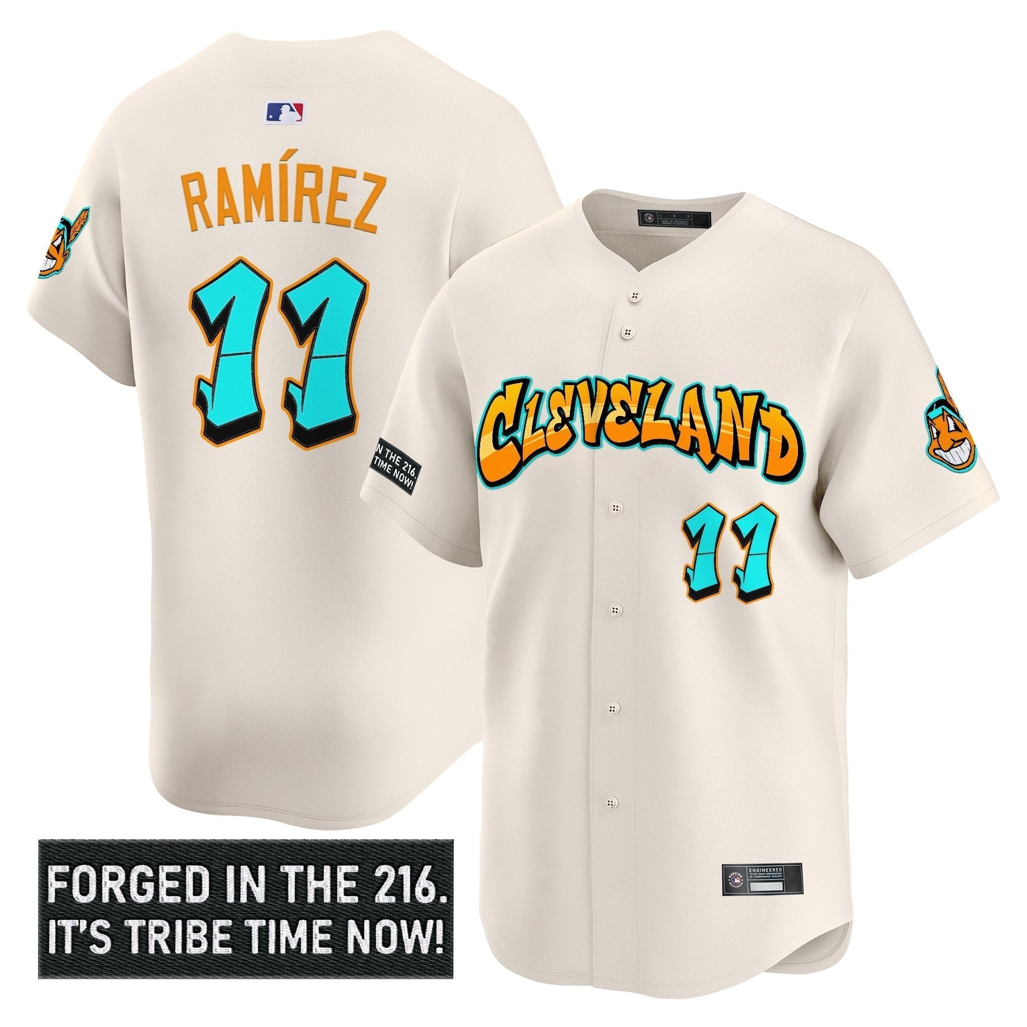 Cleveland Indians 'Graffiti 216 Ink Edition' Vapor Premier Limited Jersey - Stitched