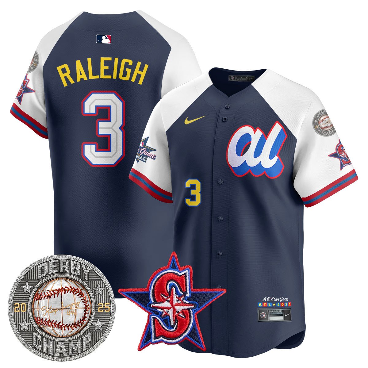 Cal Raleigh HRDERBY Champion AL 2025 MLB All-Star Jersey V1 - Stitched
