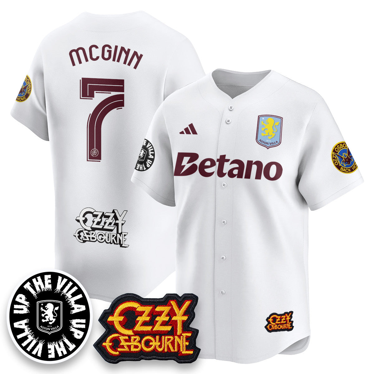 Aston Villa Ozzy Osbourne Back Home Baseball Jersey - Stitched