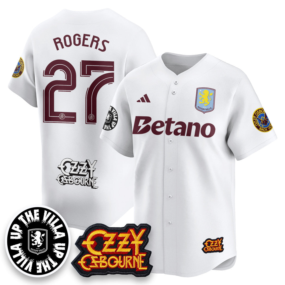 Aston Villa Ozzy Osbourne Back Home Baseball Jersey - Stitched