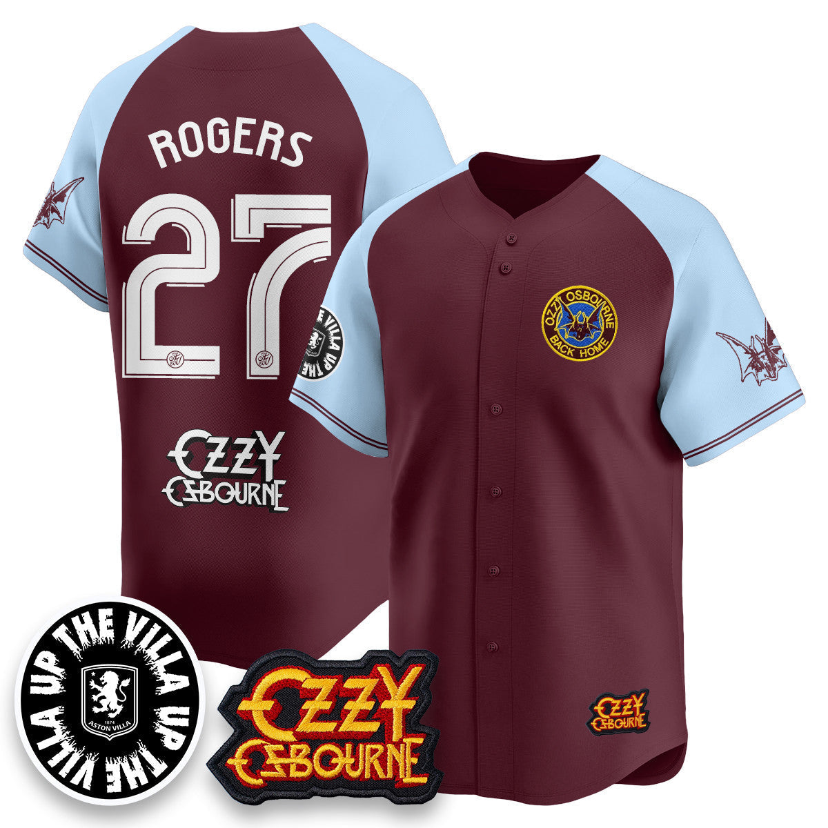 Aston Villa Ozzy Osbourne Back Home Baseball Jersey - Stitched