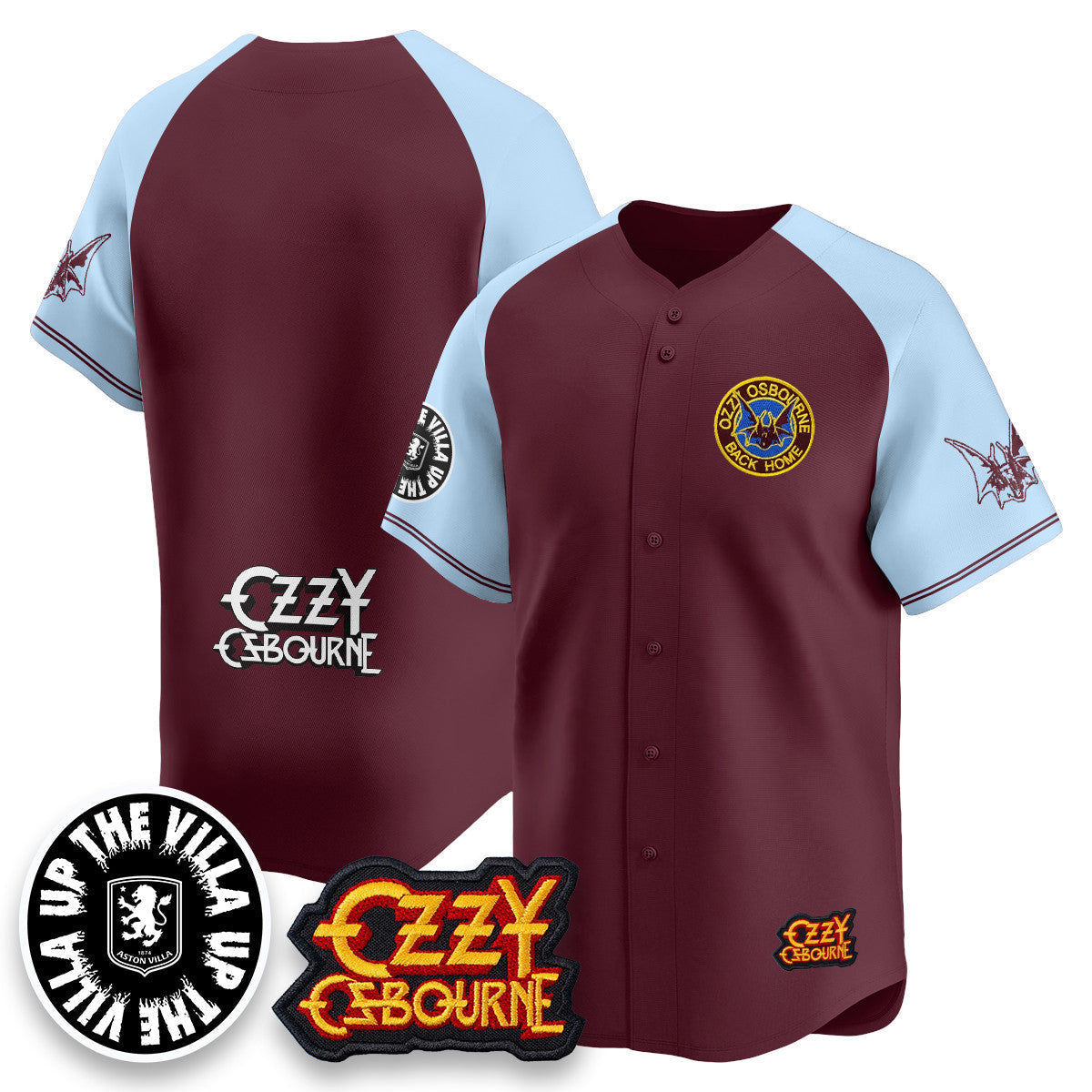 Aston Villa Ozzy Osbourne Back Home Baseball Jersey - Stitched