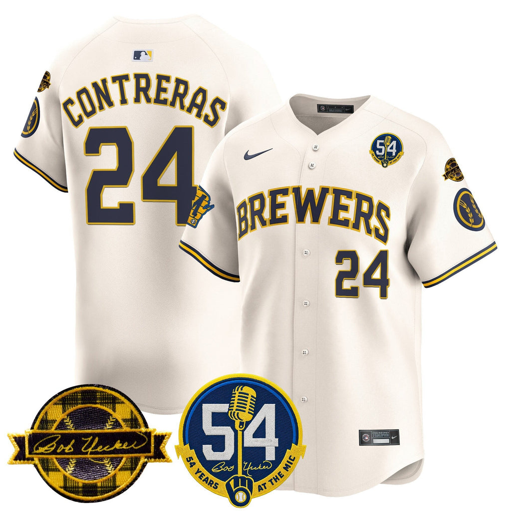 MIL 'Bob Uecker - 54 Seasons for Brewers' City Connect Jersey - Stitched