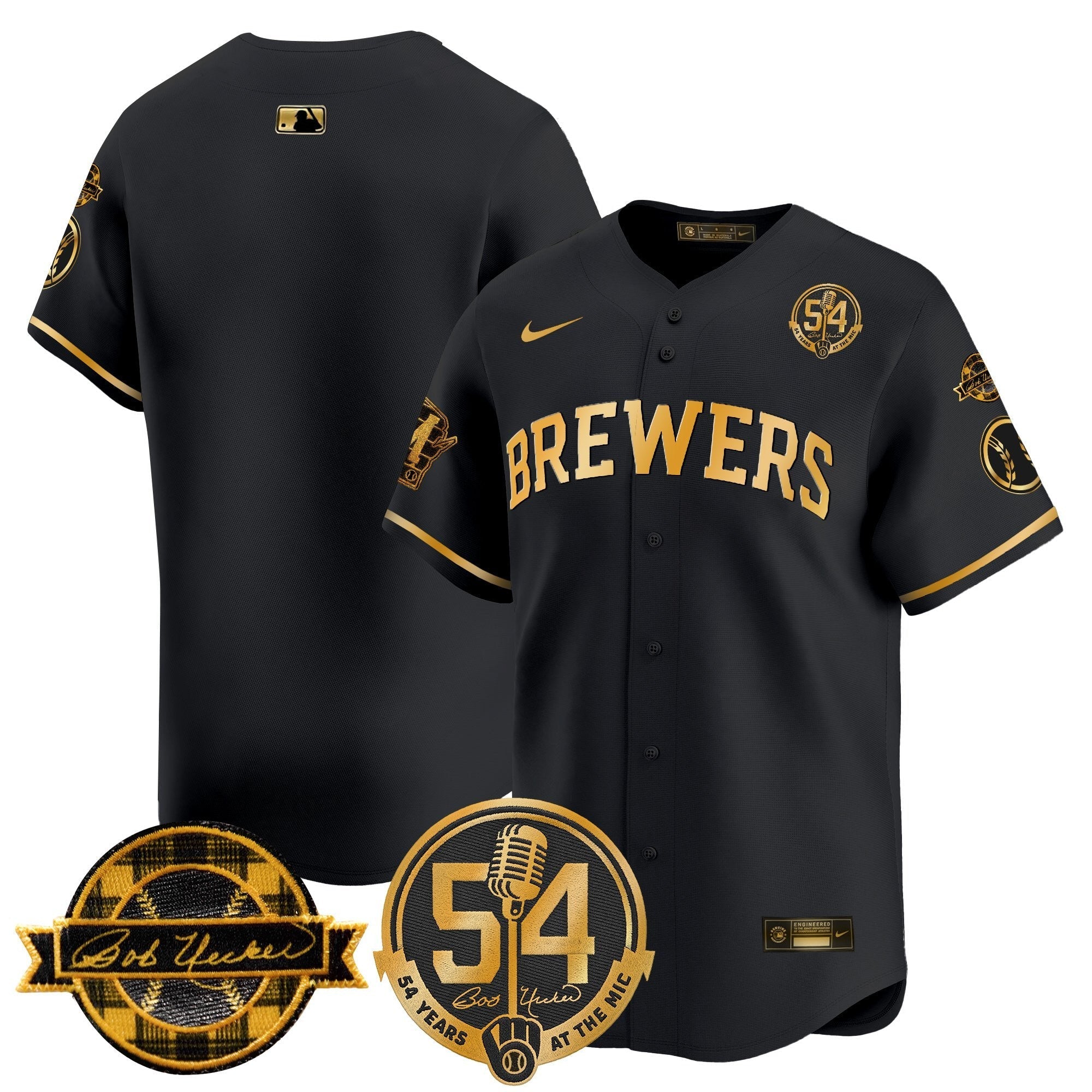 MIL 'Bob Uecker - 54 Seasons for Brewers' Vapor Premier Limited Jersey - Stitched