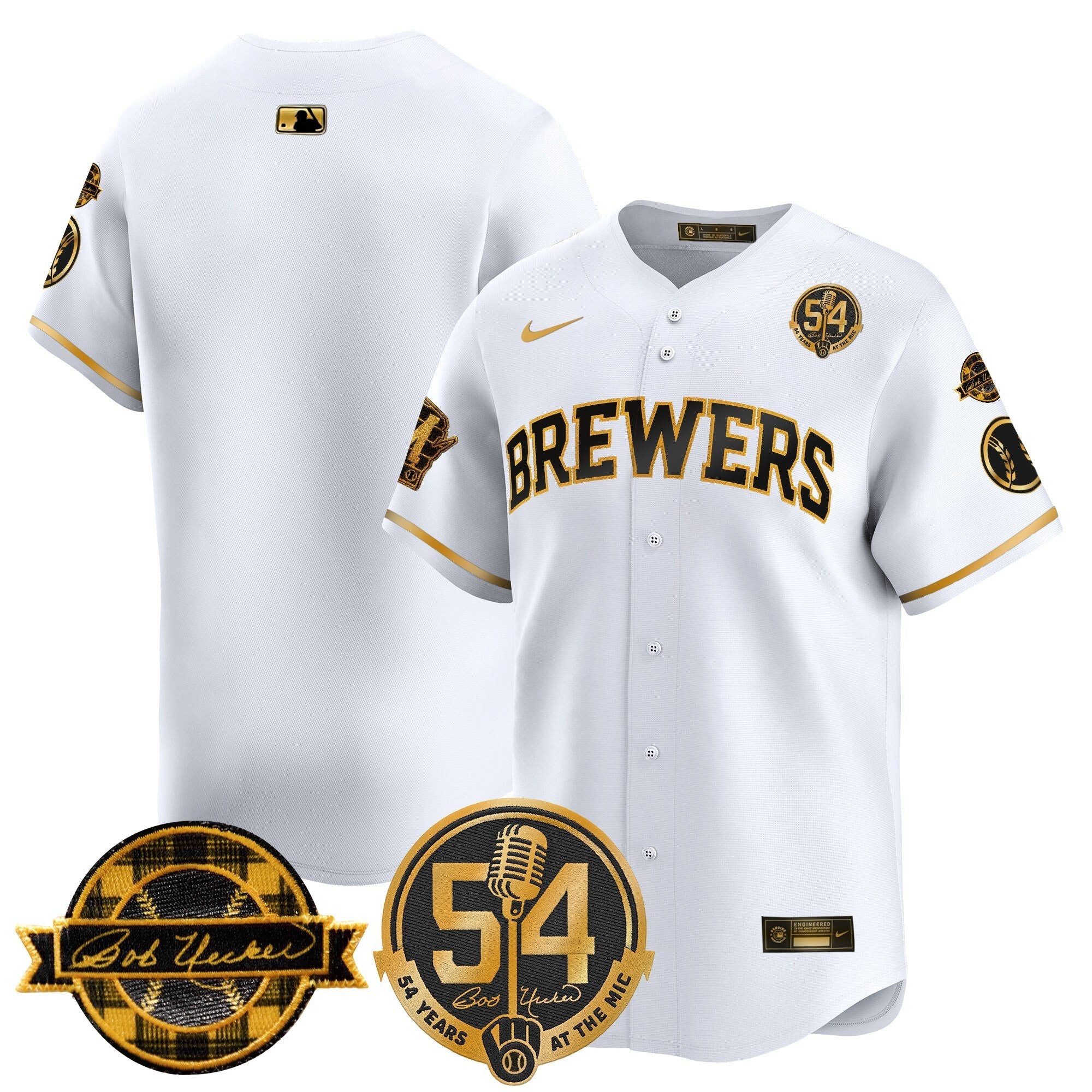 MIL 'Bob Uecker - 54 Seasons for Brewers' City Connect Jersey - Stitched