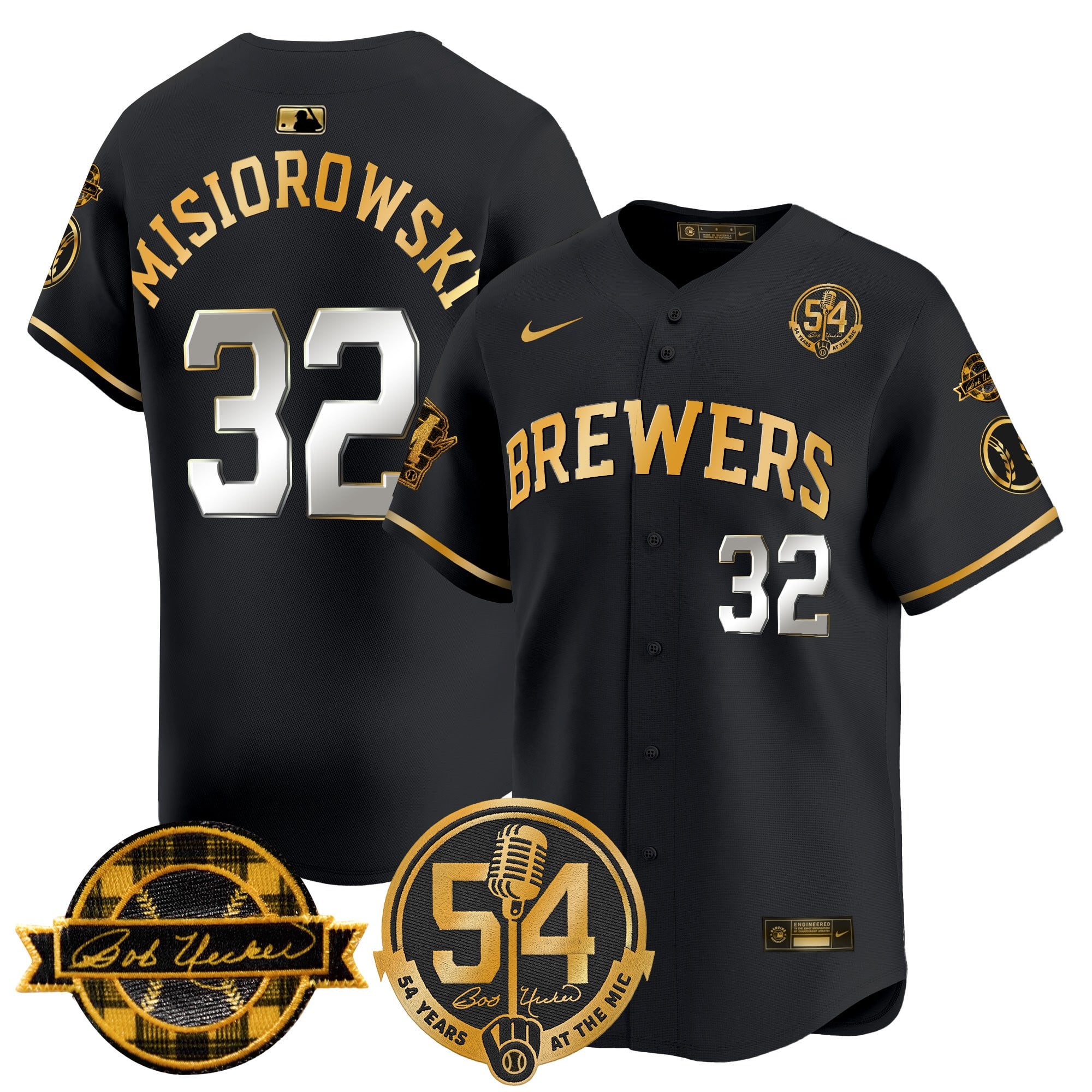 MIL 'Bob Uecker - 54 Seasons for Brewers' Vapor Premier Limited Jersey - Stitched