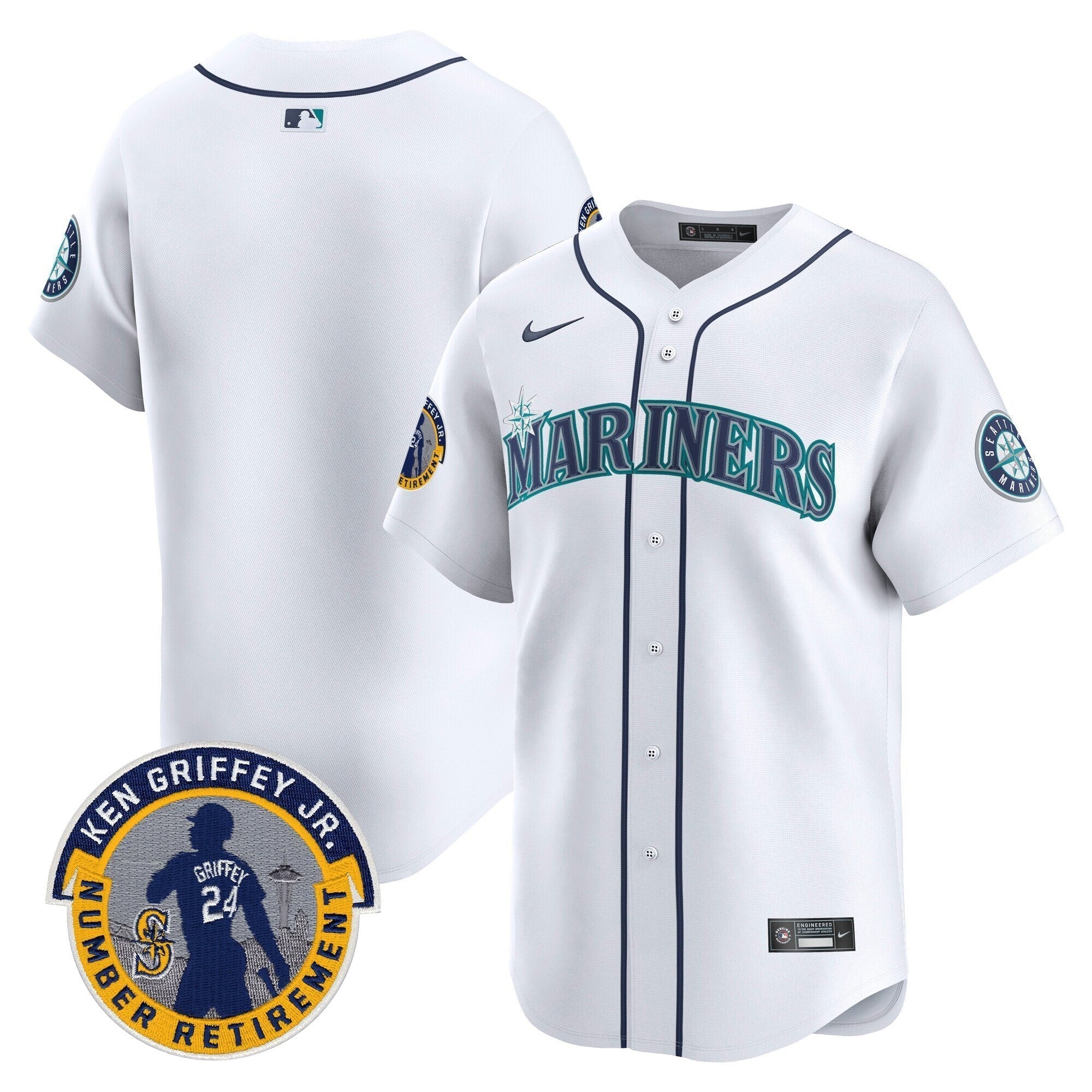SEA 2025 Ken Griffey Jr. Patch Vapor Premier Limited Jersey - Stitched