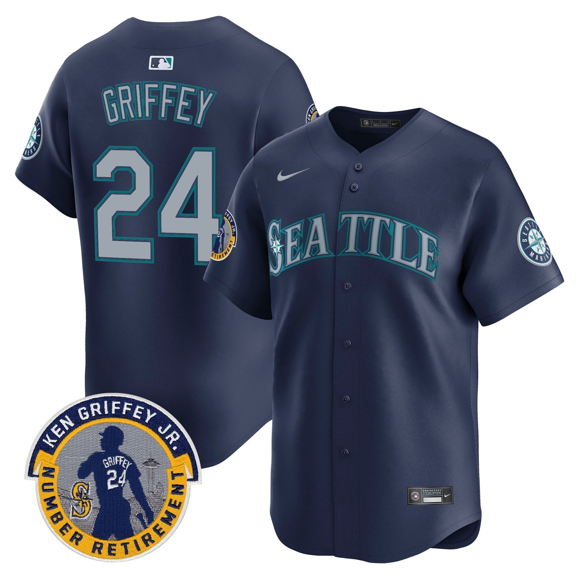 SEA 2025 Ken Griffey Jr. Patch Vapor Premier Limited Jersey - Stitched