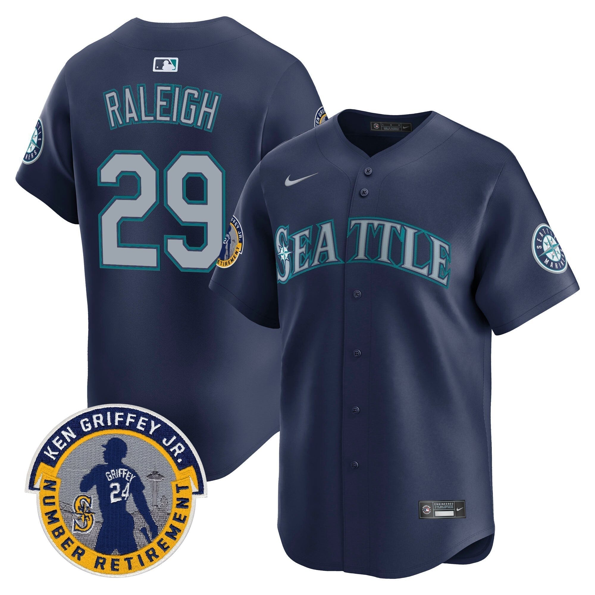SEA 2025 Ken Griffey Jr. Patch Vapor Premier Limited Jersey - Stitched
