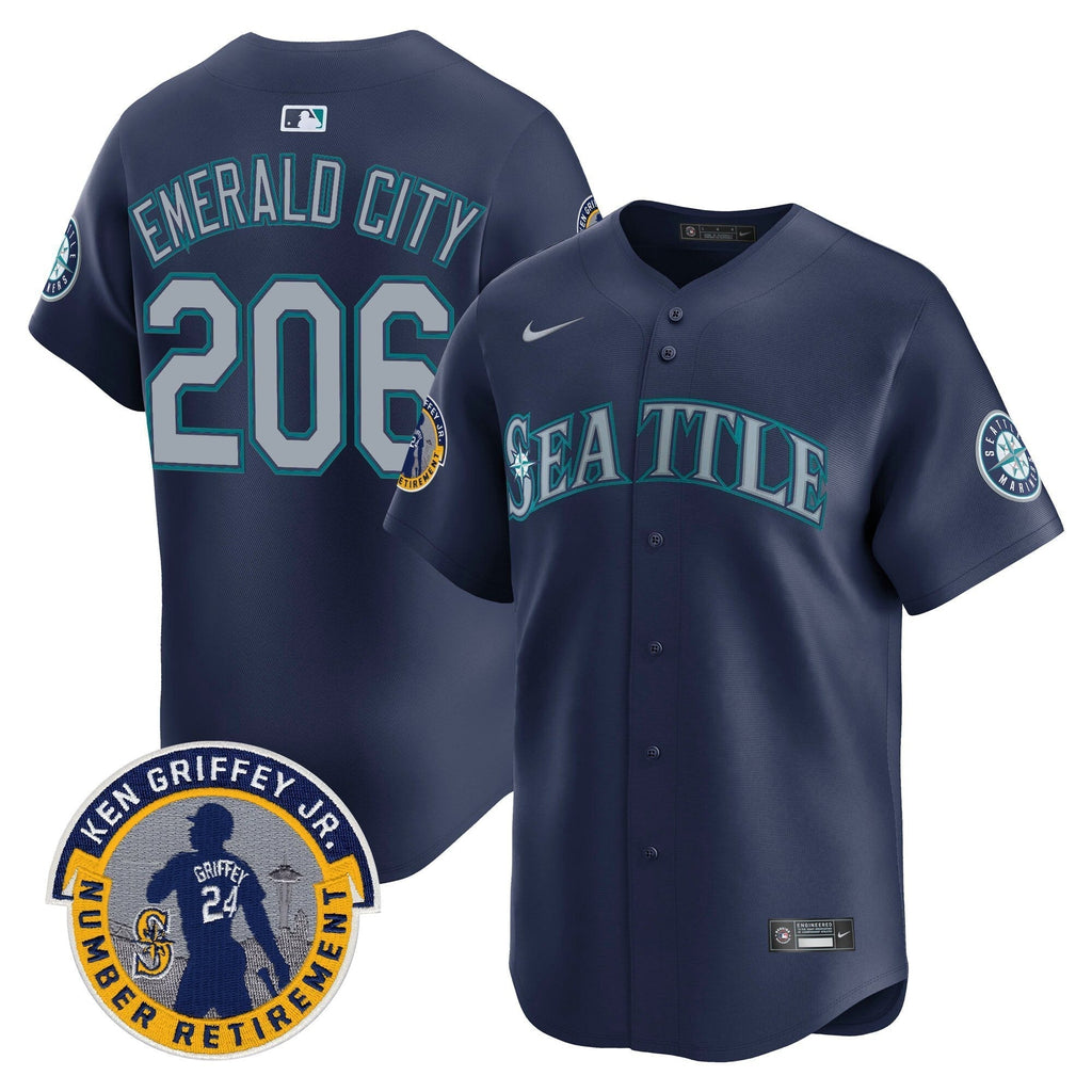 SEA 2025 Ken Griffey Jr. Patch Vapor Premier Limited Jersey - Stitched