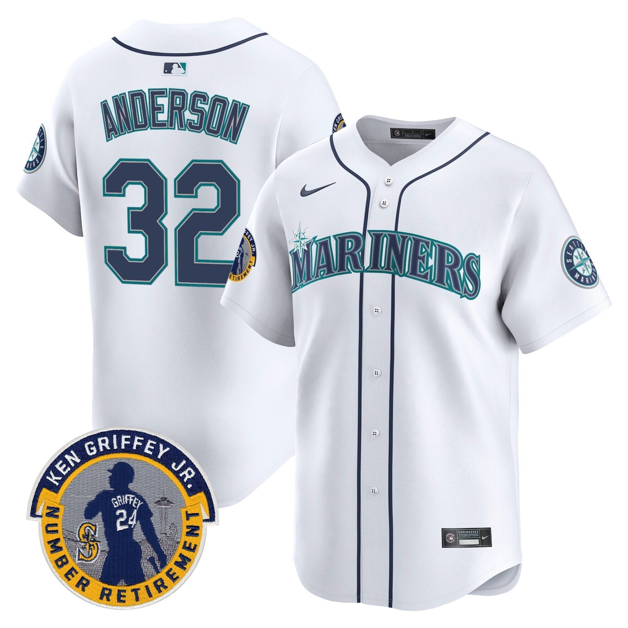 SEA 2025 Ken Griffey Jr. Patch Vapor Premier Limited Jersey - Stitched