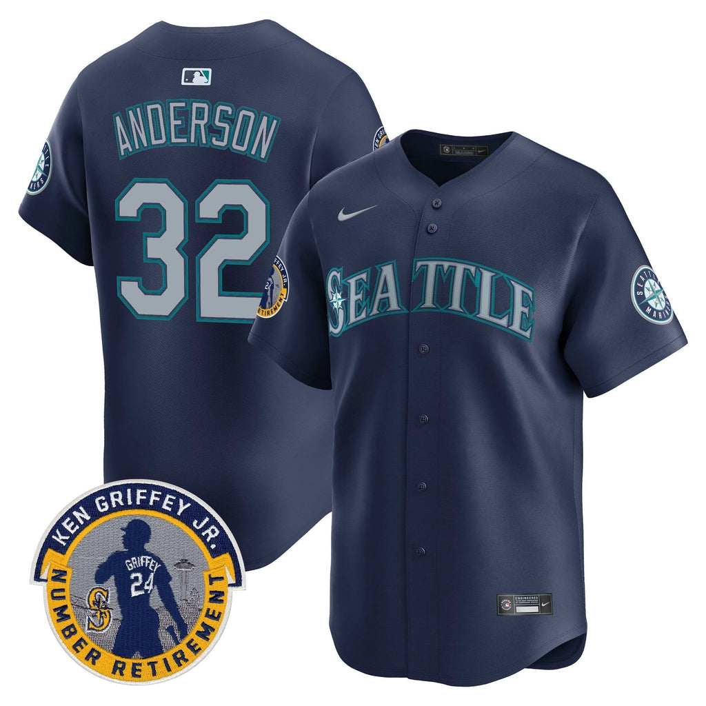 SEA 2025 Ken Griffey Jr. Patch Vapor Premier Limited Jersey - Stitched