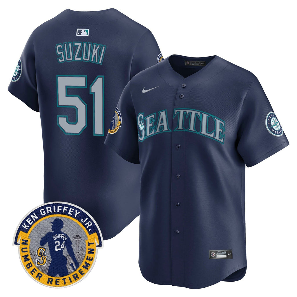 SEA 2025 Ken Griffey Jr. Patch Vapor Premier Limited Jersey - Stitched
