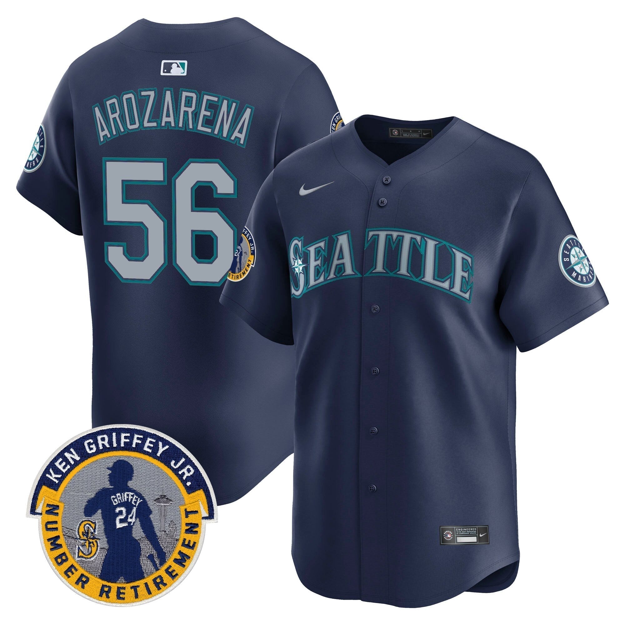 SEA 2025 Ken Griffey Jr. Patch Vapor Premier Limited Jersey - Stitched