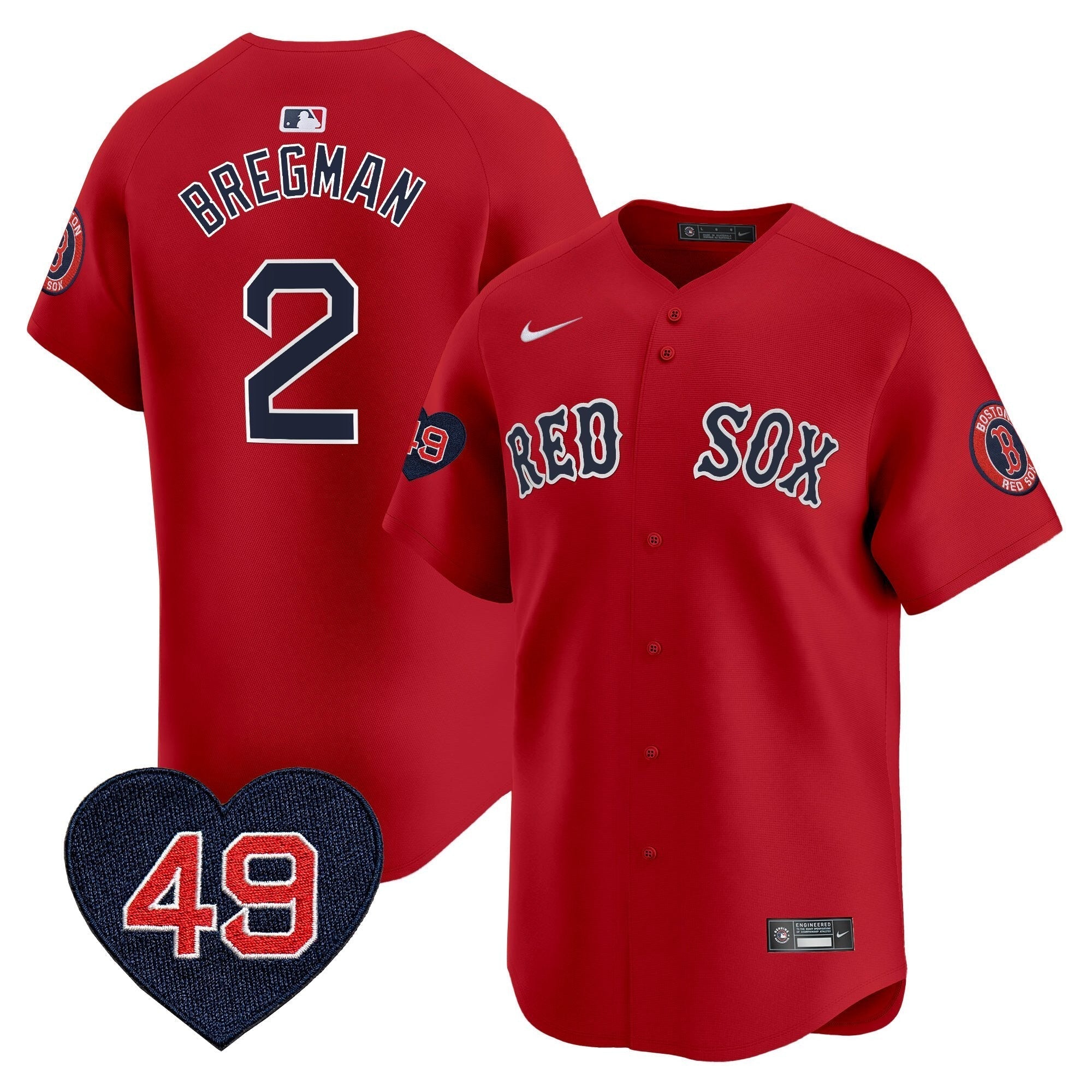 BOS Tim Wakefield Patch Vapor Premier Limited Jersey - Stitched