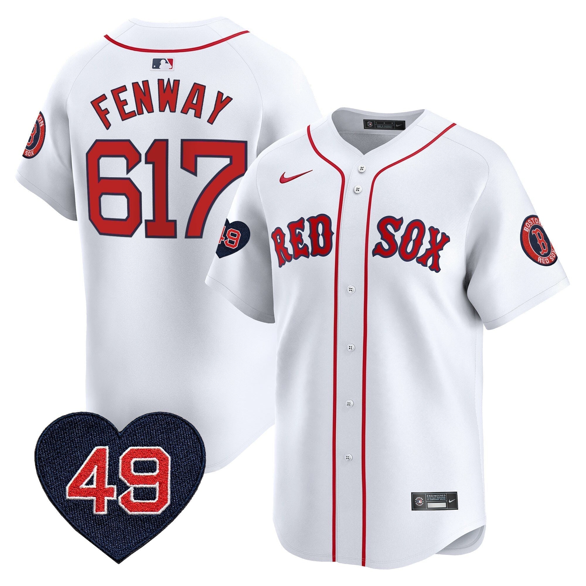 BOS Tim Wakefield Patch Vapor Premier Limited Jersey - Stitched