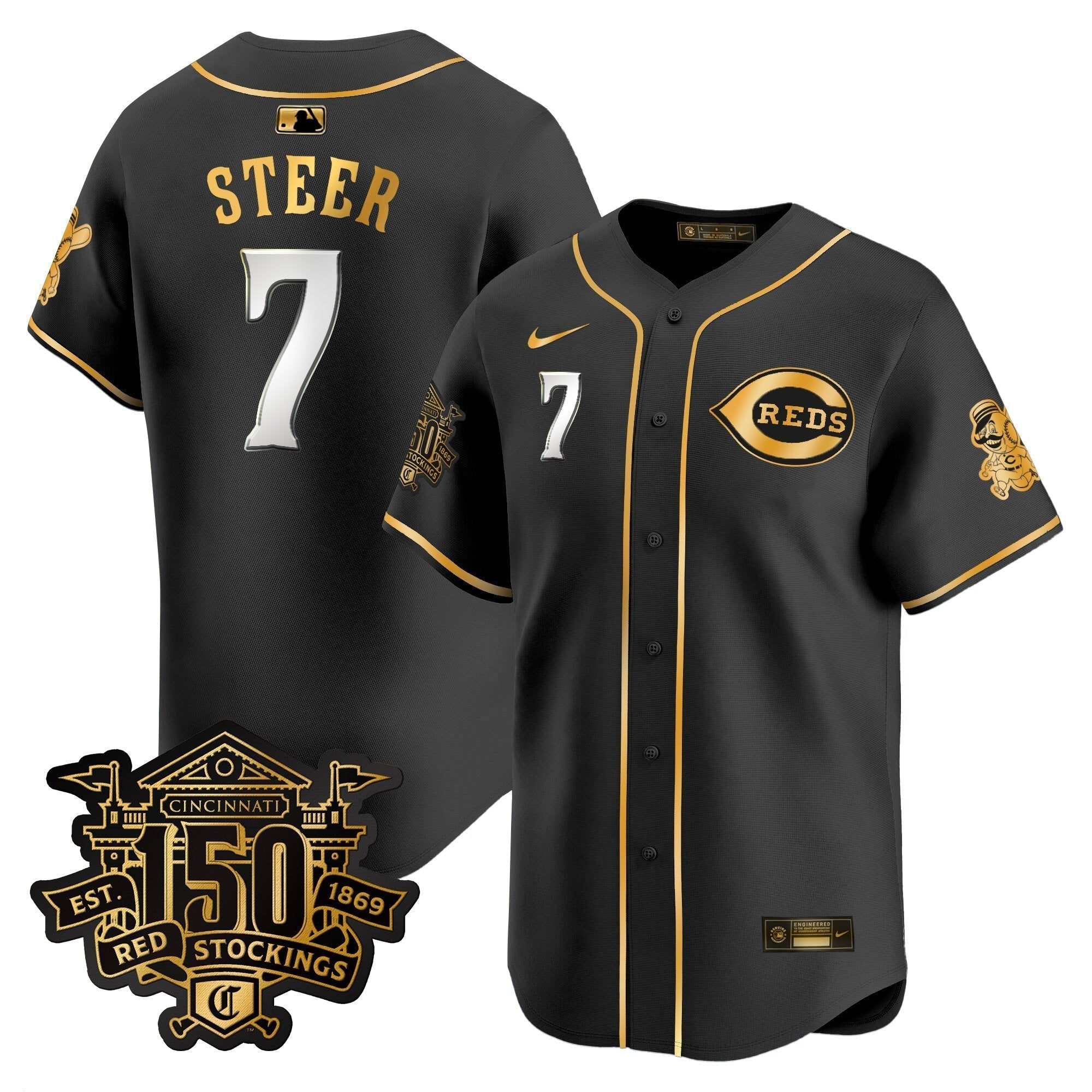 CIN 150th Anniversary Patch Vapor Premier Limited Jersey - Stitched