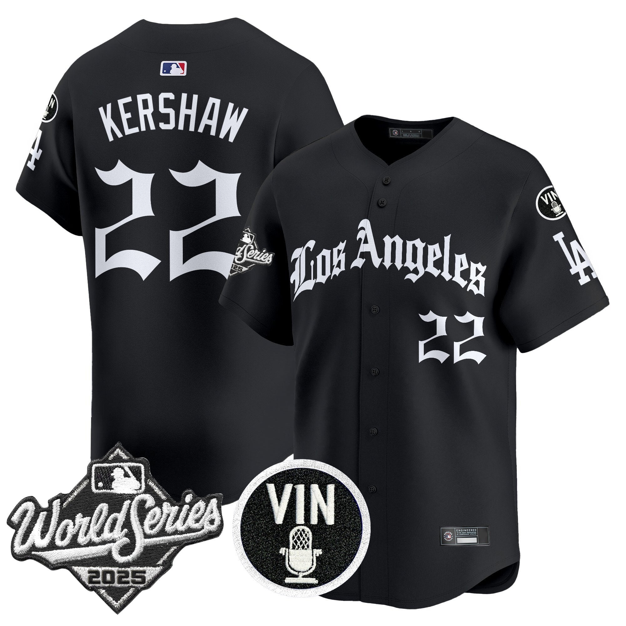 Dodgers 2025 World Series Vapor Premier Limited Jersey - LA Gothic Edition - All Stitched
