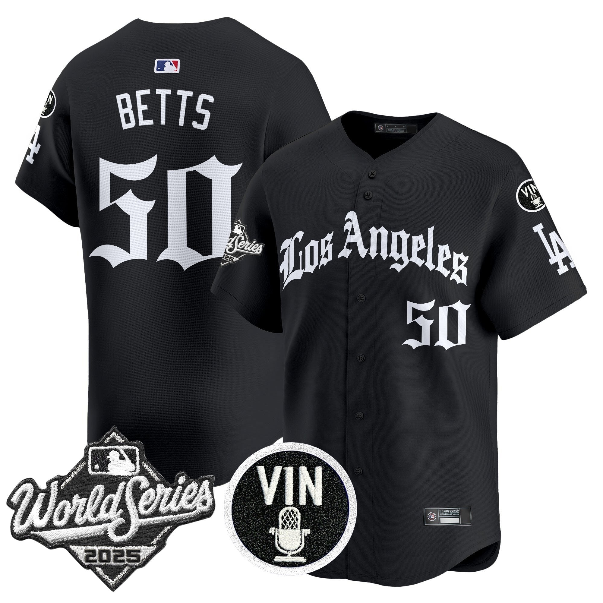 Dodgers 2025 World Series Vapor Premier Limited Jersey - LA Gothic Edition - All Stitched