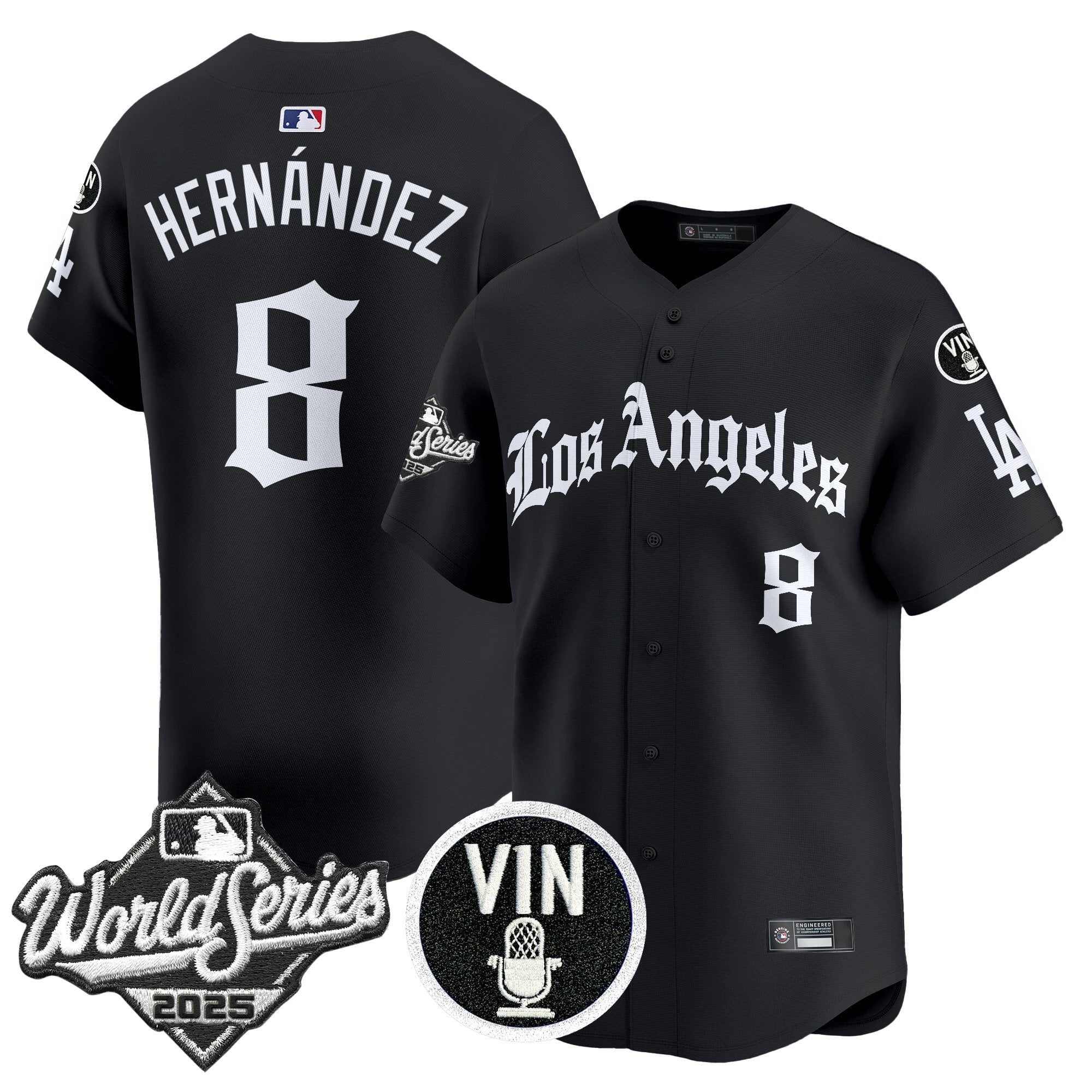 Dodgers 2025 World Series Vapor Premier Limited Jersey - LA Gothic Edition - All Stitched