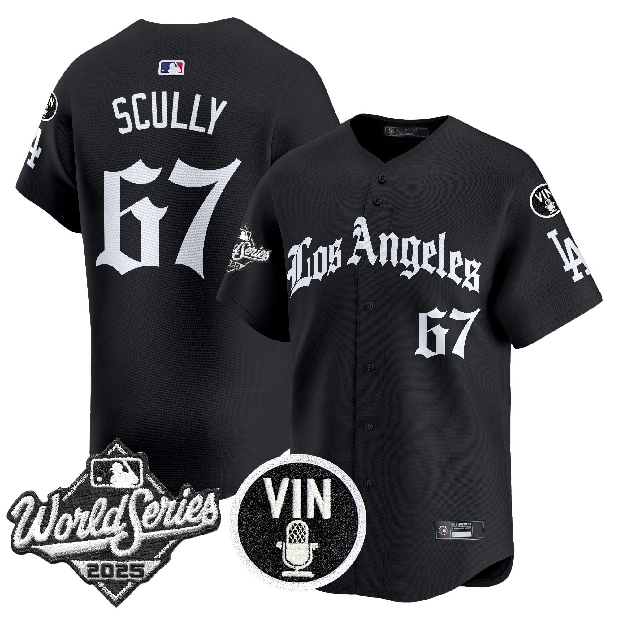 Dodgers 2025 World Series Vapor Premier Limited Jersey - LA Gothic Edition - All Stitched