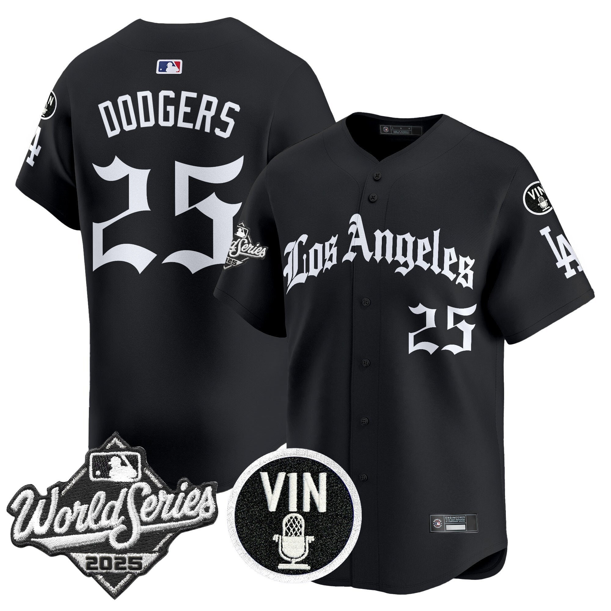 Dodgers 2025 World Series Vapor Premier Limited Jersey - LA Gothic Edition - All Stitched