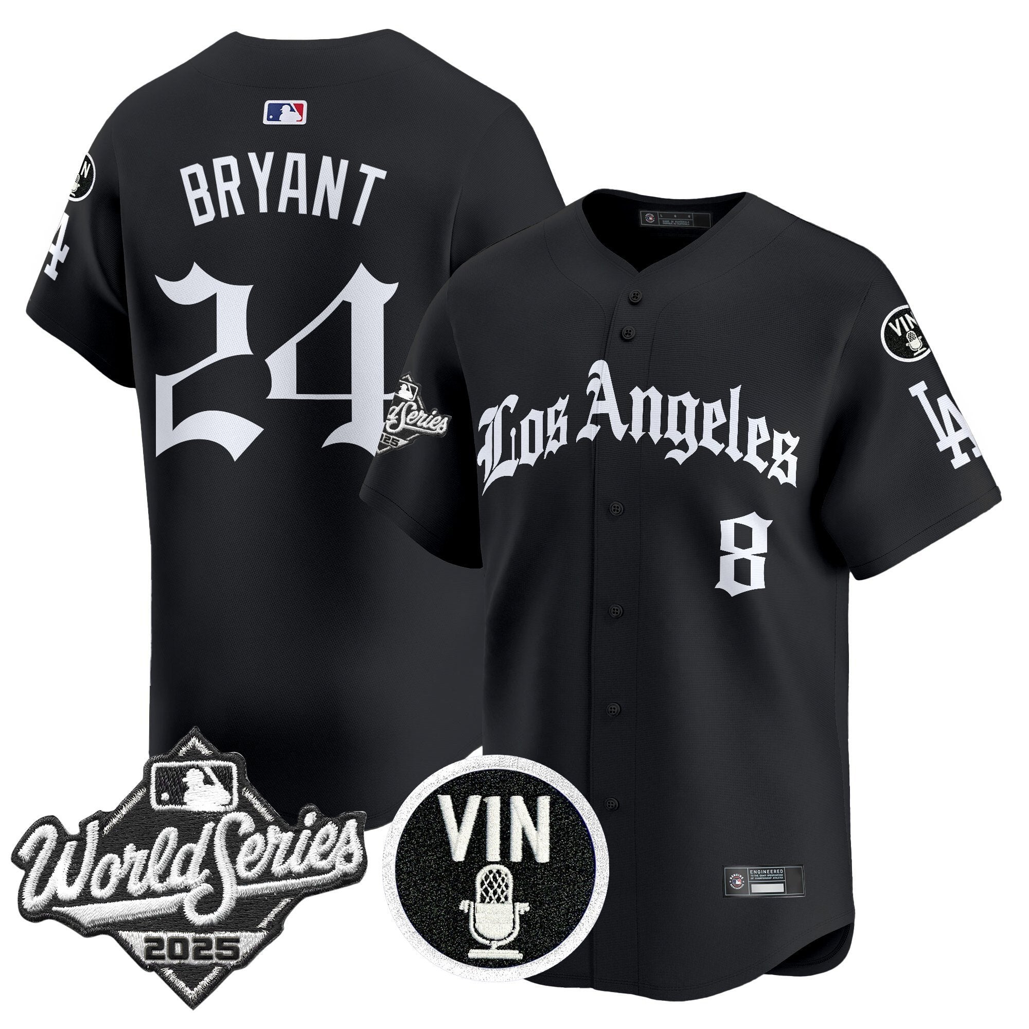 Dodgers 2025 World Series Vapor Premier Limited Jersey - LA Gothic Edition - All Stitched