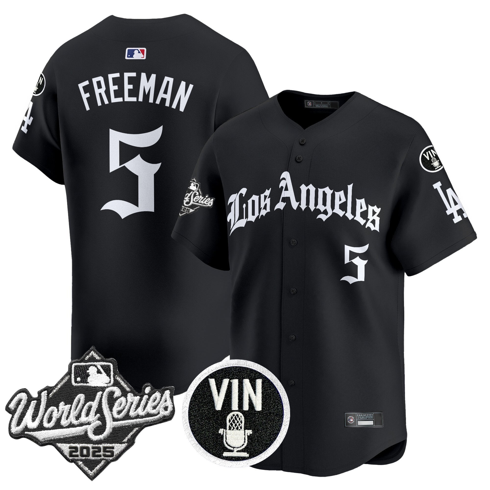 Dodgers 2025 World Series Vapor Premier Limited Jersey - LA Gothic Edition - All Stitched