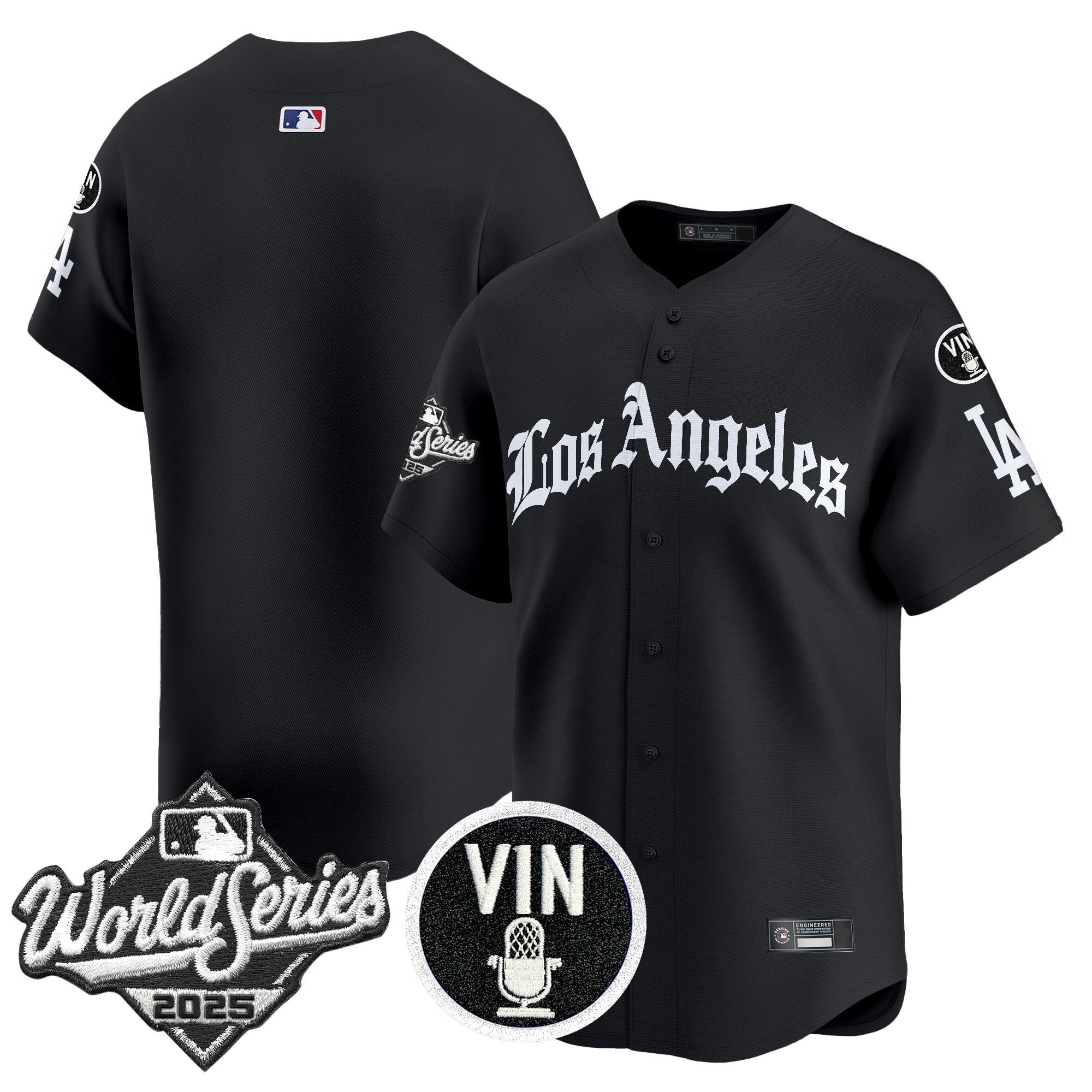 Dodgers 2025 World Series Vapor Premier Limited Jersey - LA Gothic Edition - All Stitched