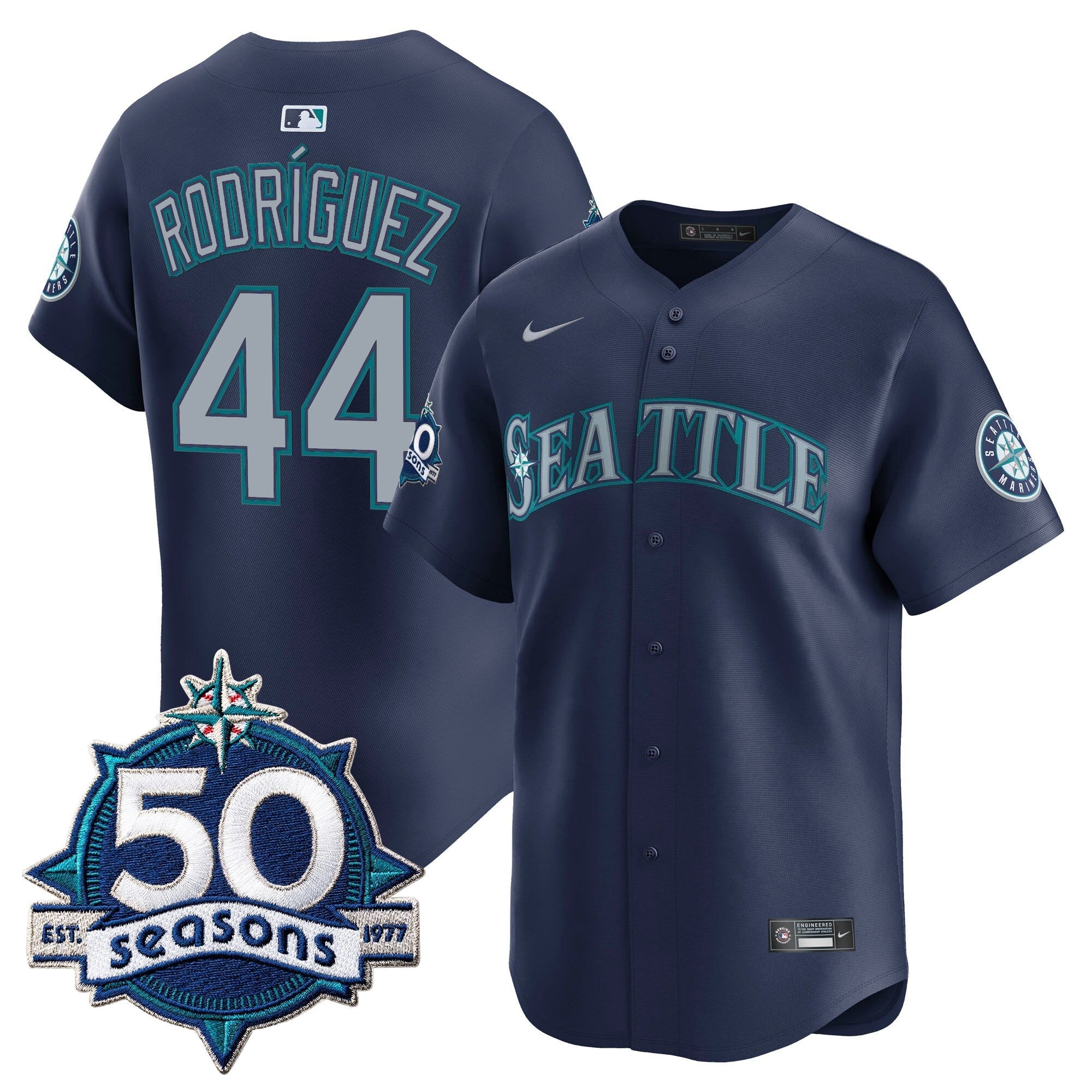 SEA 50 Seasons Patch Vapor Premier Limited Jersey - Stitched