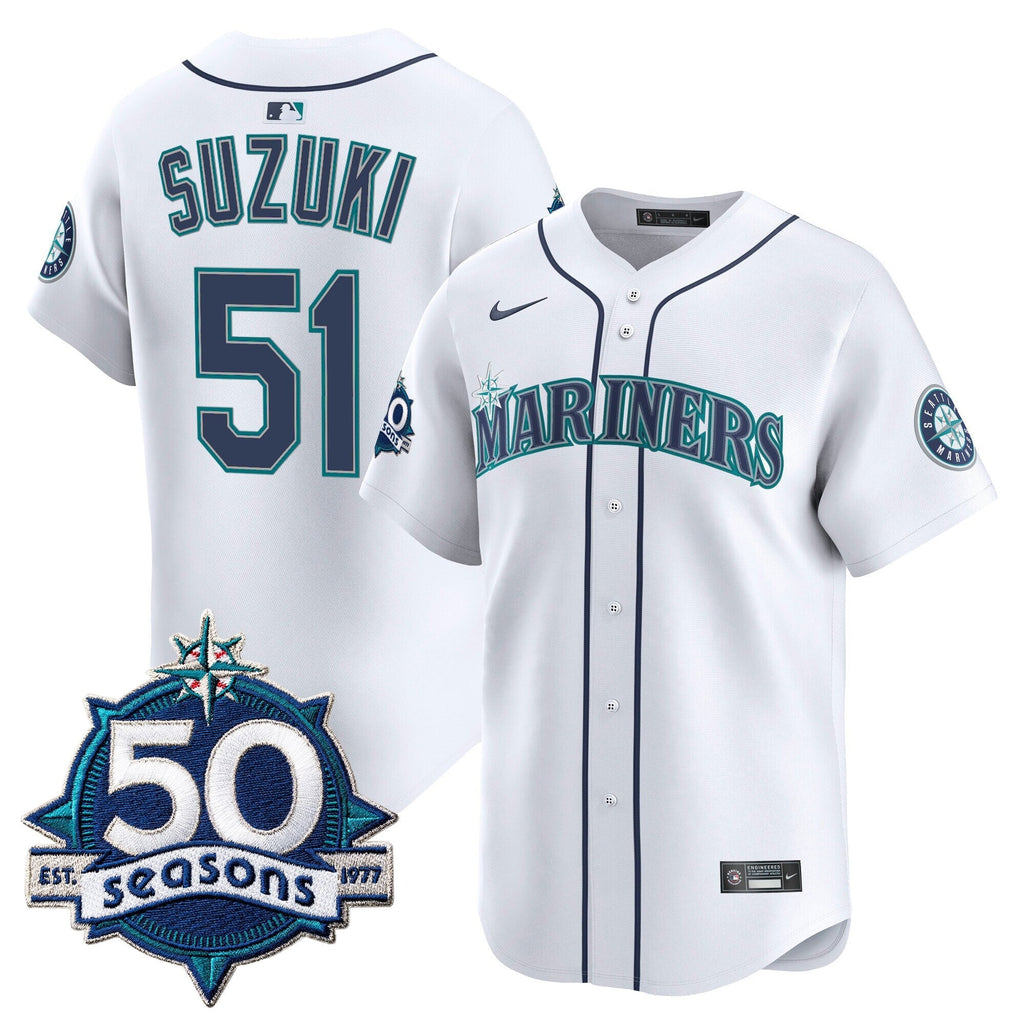 SEA 50 Seasons Patch Vapor Premier Limited Jersey - Stitched