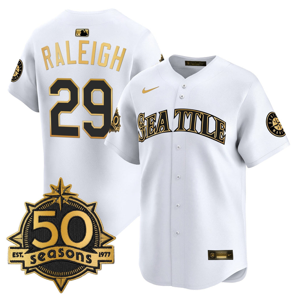 SEA 50 Seasons Patch Vapor Premier Limited Jersey - Stitched
