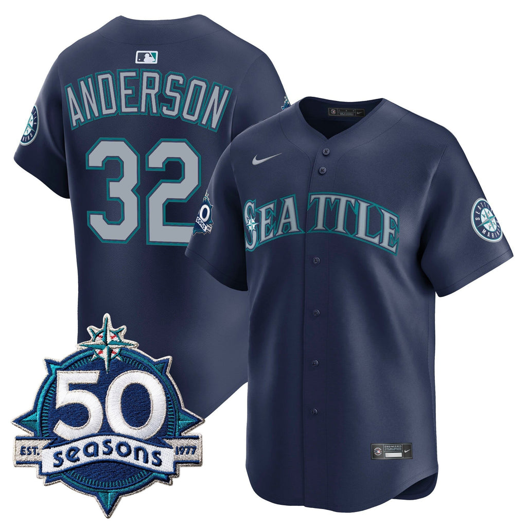SEA 50 Seasons Patch Vapor Premier Limited Jersey - Stitched