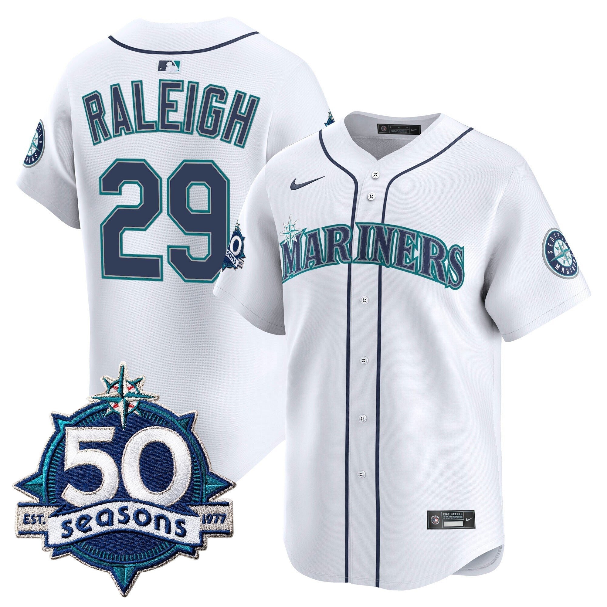 SEA 50 Seasons Patch Vapor Premier Limited Jersey - Stitched