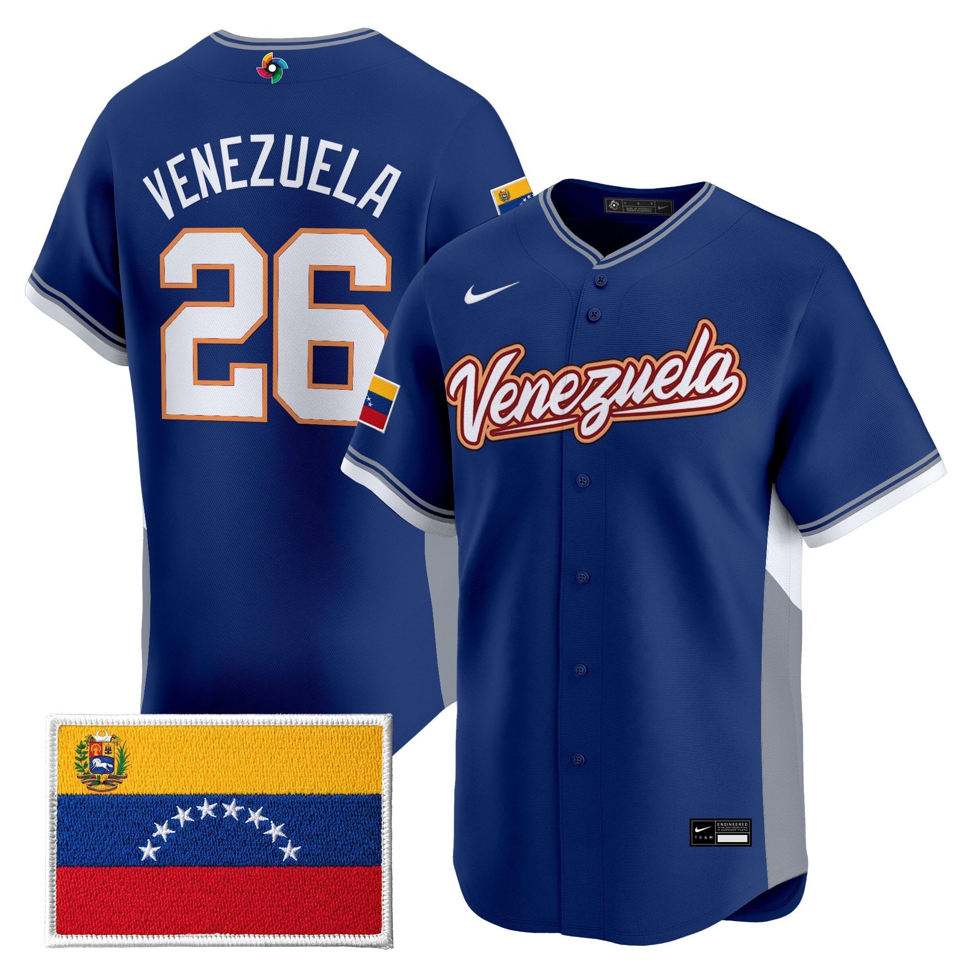 Team Venezuela World Baseball Classic Gold Vapor Premier Jersey - Stitched