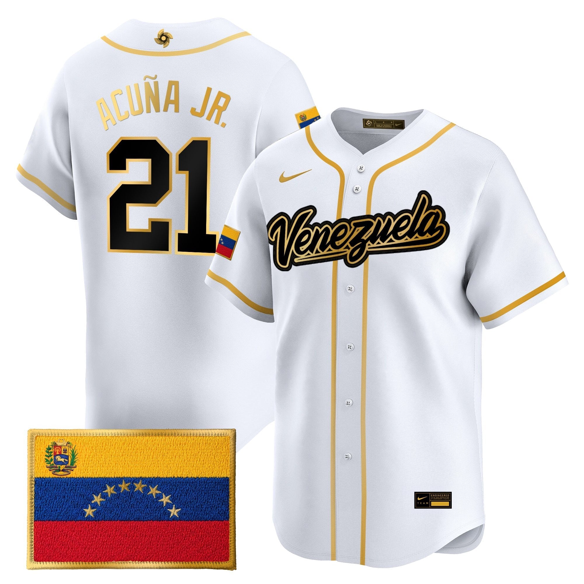 Team Venezuela World Baseball Classic Gold Vapor Premier Jersey - Stitched