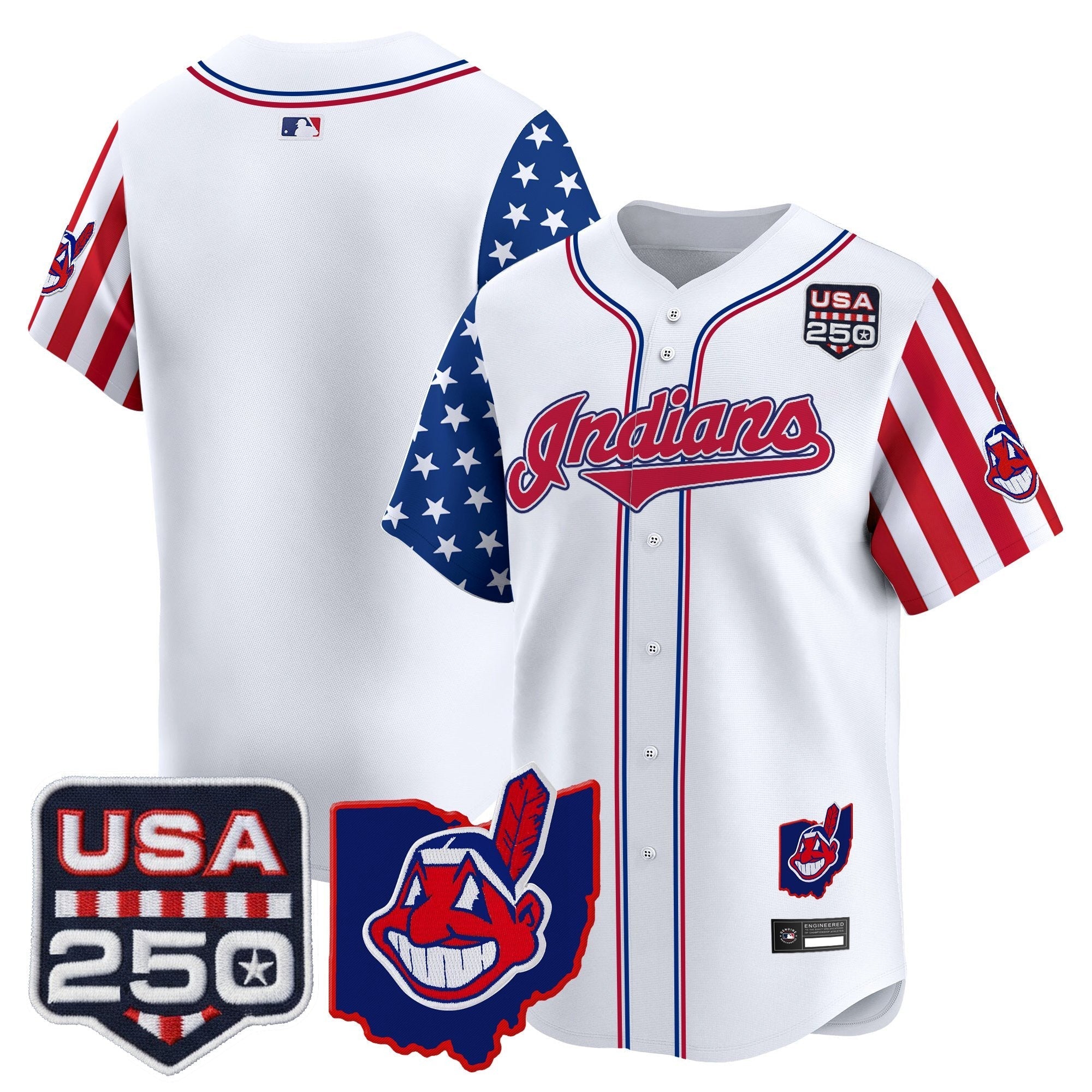 Cleveland Indians "America250 Edition" Vapor Premier Limited Jersey - Stitched