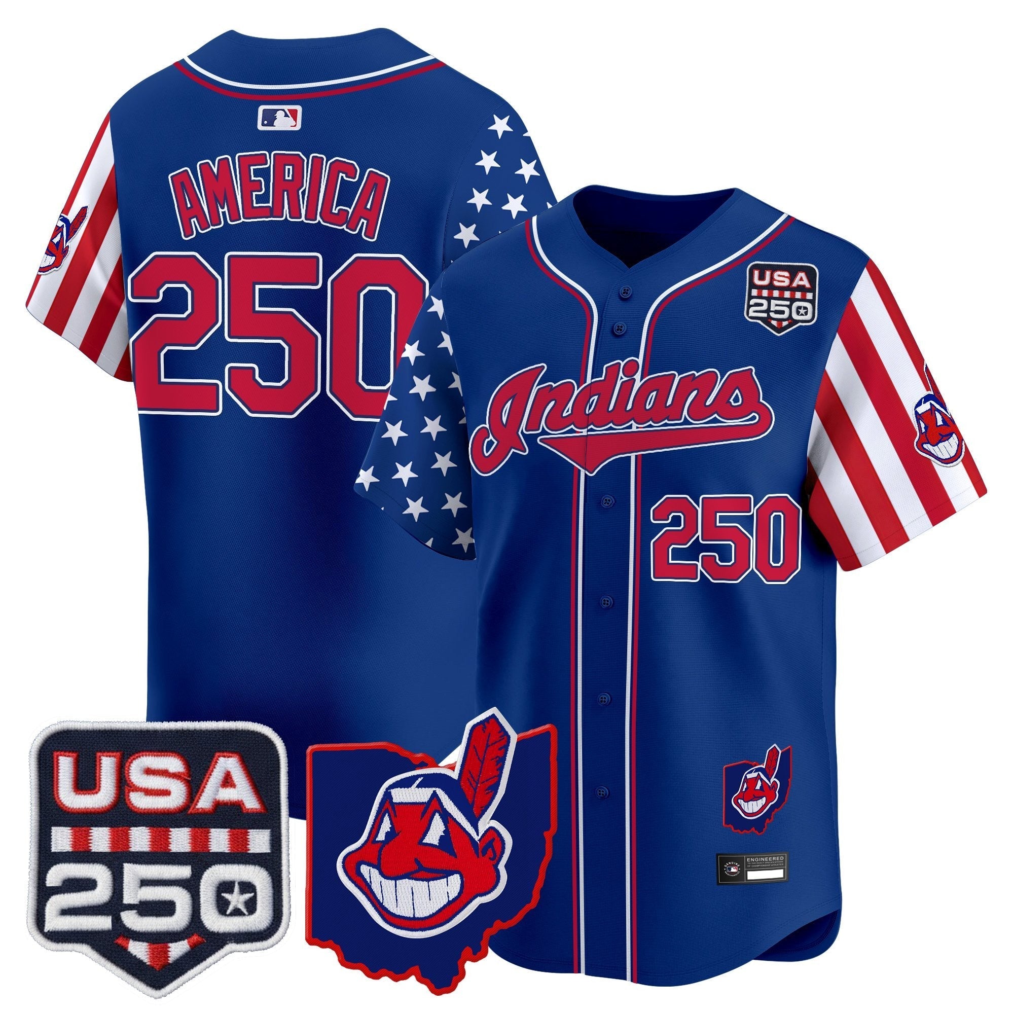 Cleveland Indians "America250 Edition" Vapor Premier Limited Jersey - Stitched