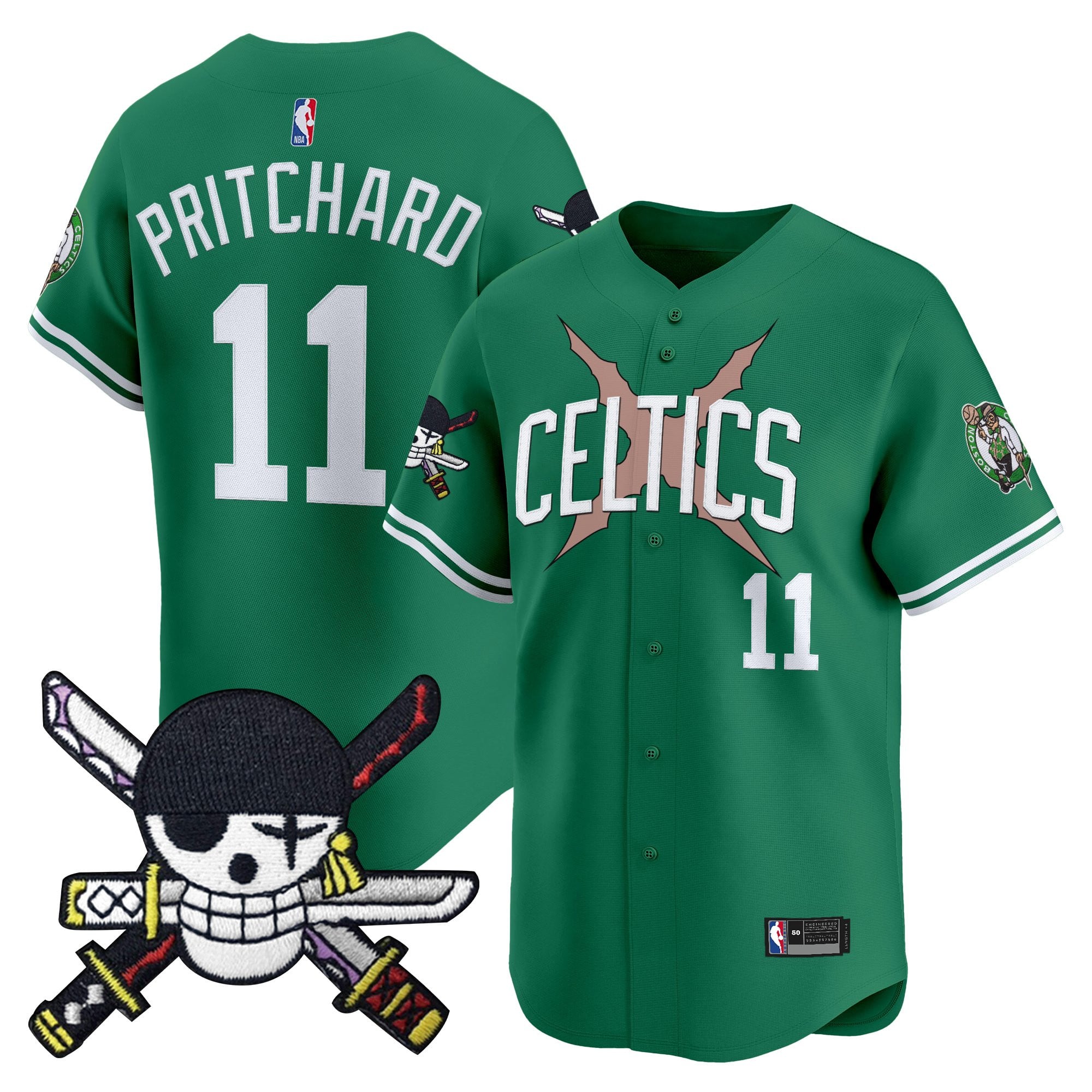 BOS x  OP Patch Vapor Baseball Jersey - Zoro Edition - Stitched