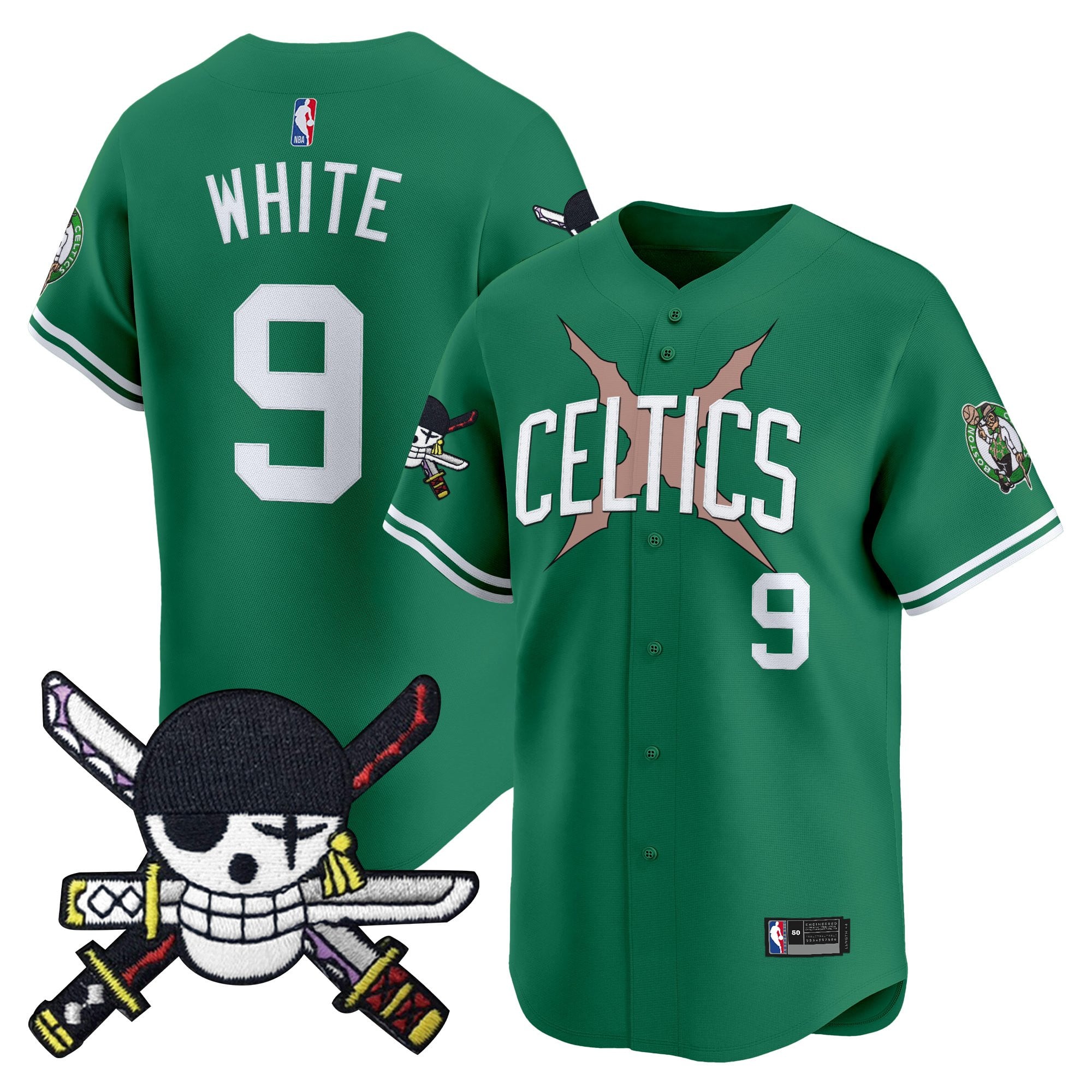 BOS x  OP Patch Vapor Baseball Jersey - Zoro Edition - Stitched
