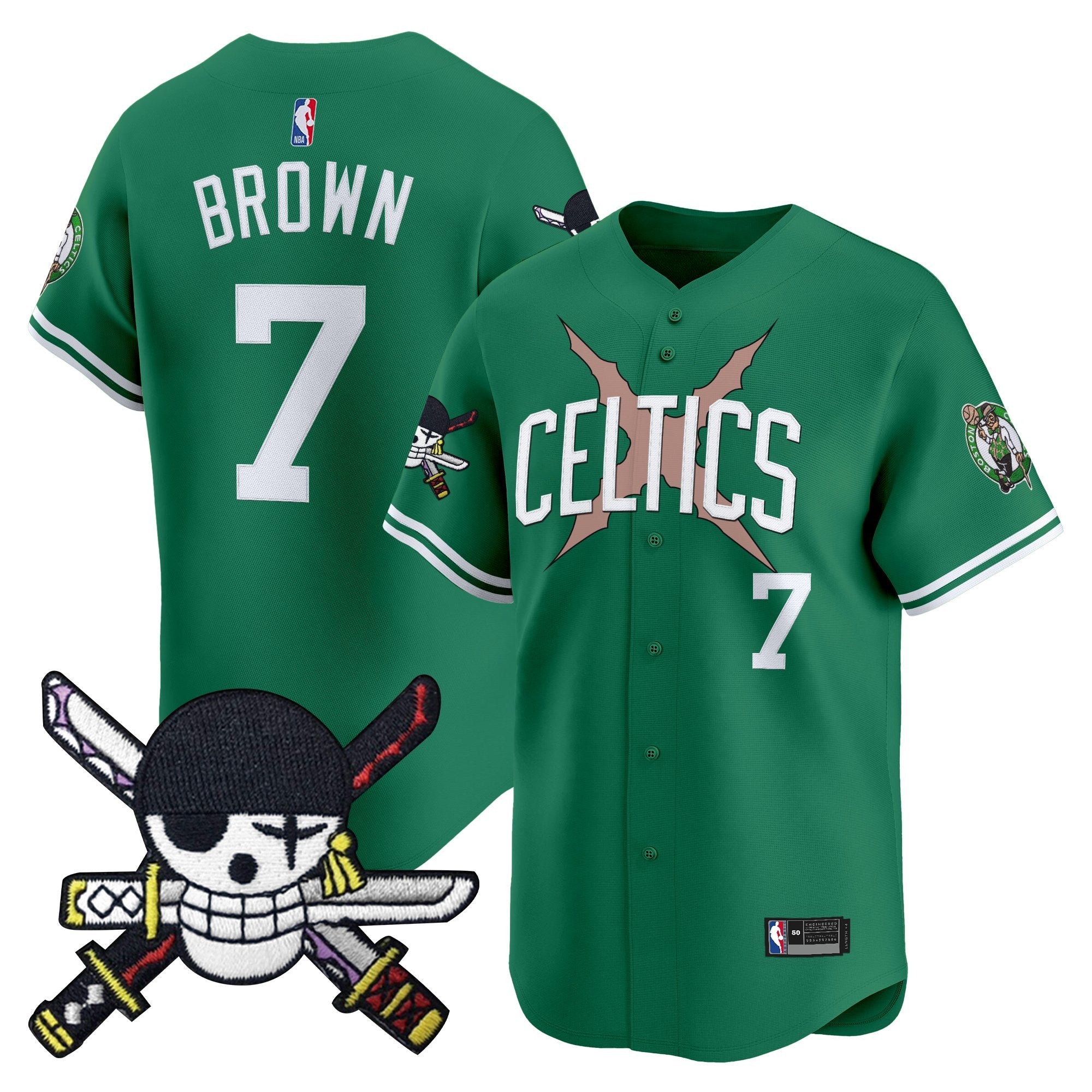 BOS x  OP Patch Vapor Baseball Jersey - Zoro Edition - Stitched