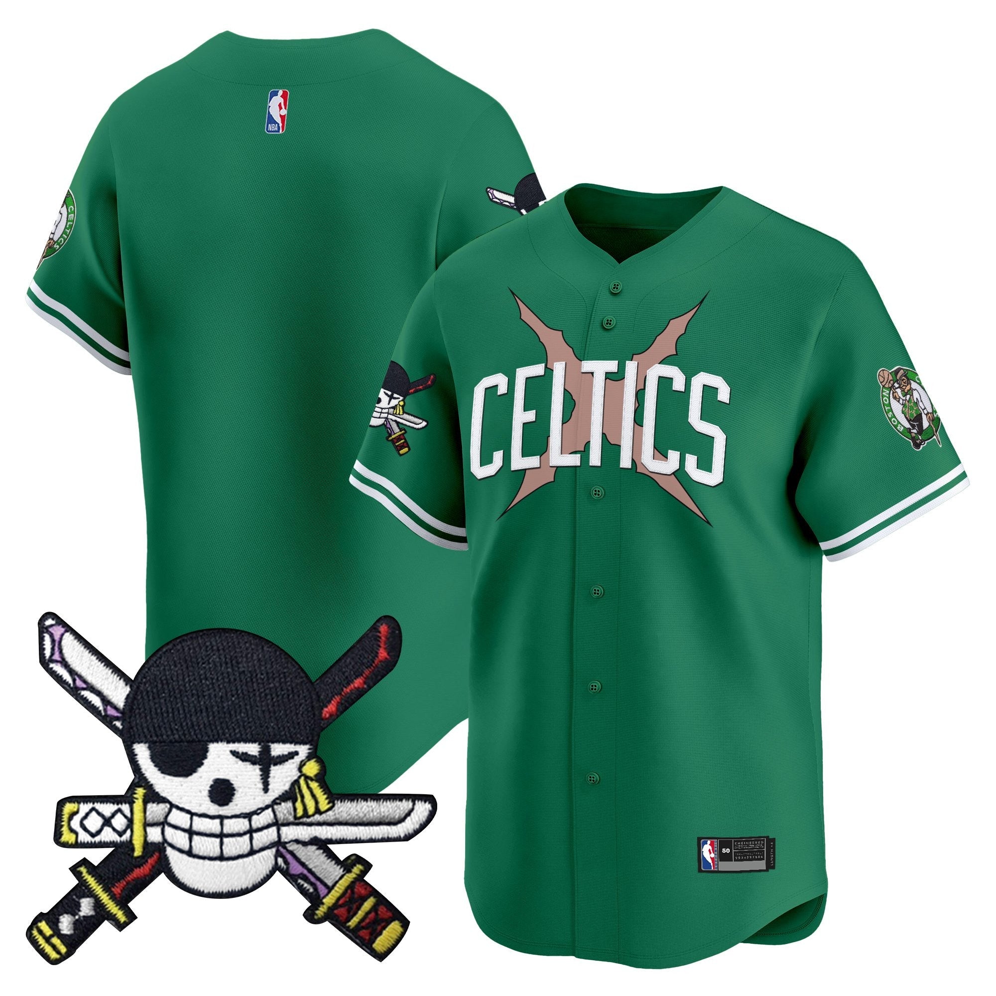 BOS x  OP Patch Vapor Baseball Jersey - Zoro Edition - Stitched